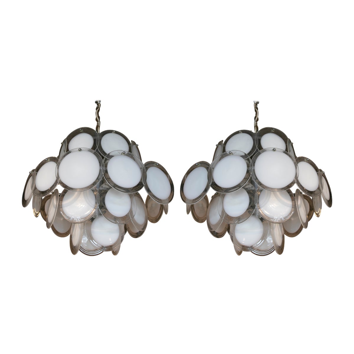 1970s Pair of Lamps Model Disc by Vistosi Murano