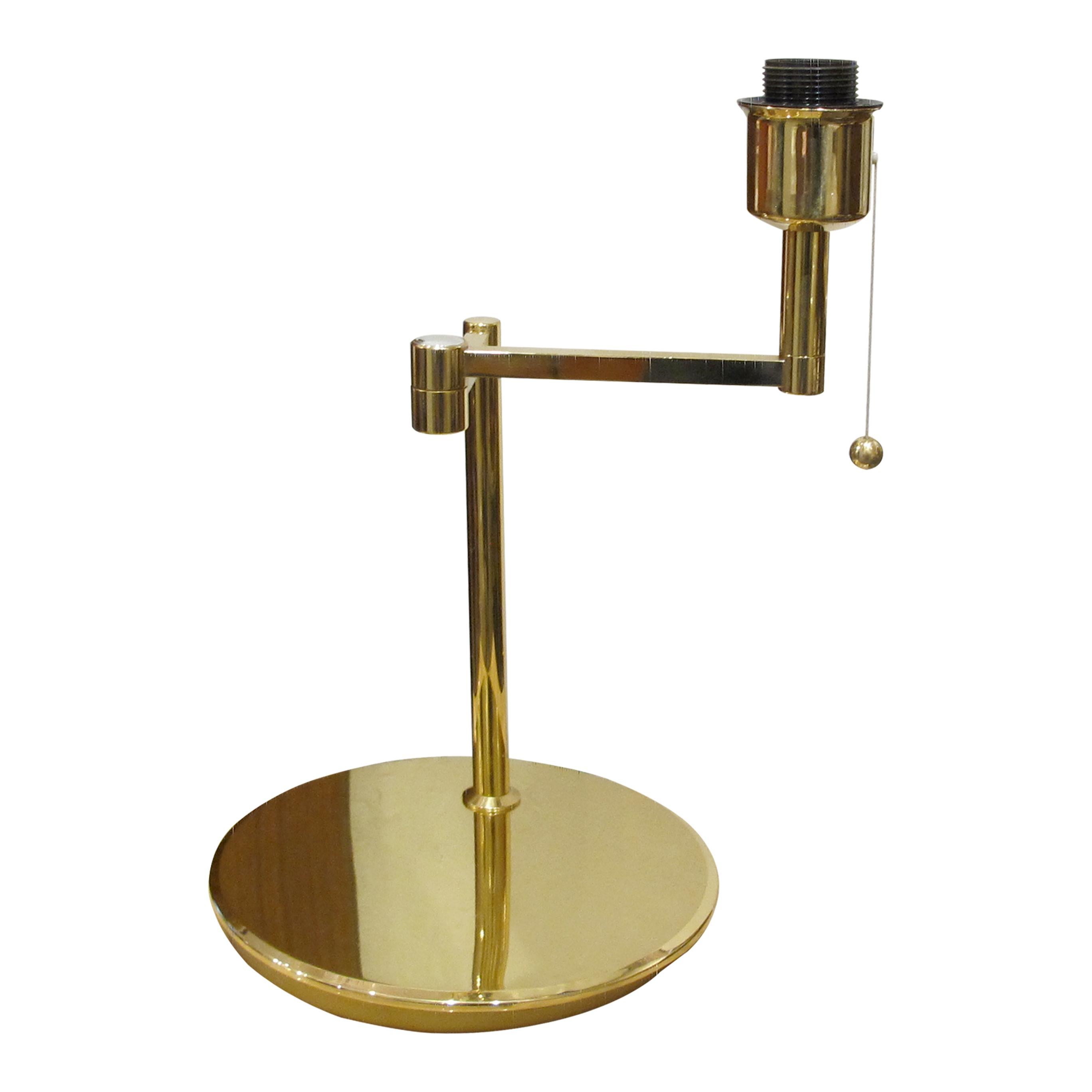 1970s Pair of Large Brass Bracket Table Lamps, Swedish, 1970s For Sale 1