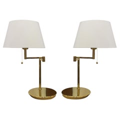 1970er Jahre Zwei große Messing-Tischlampen, schwedisch, 1970er Jahre