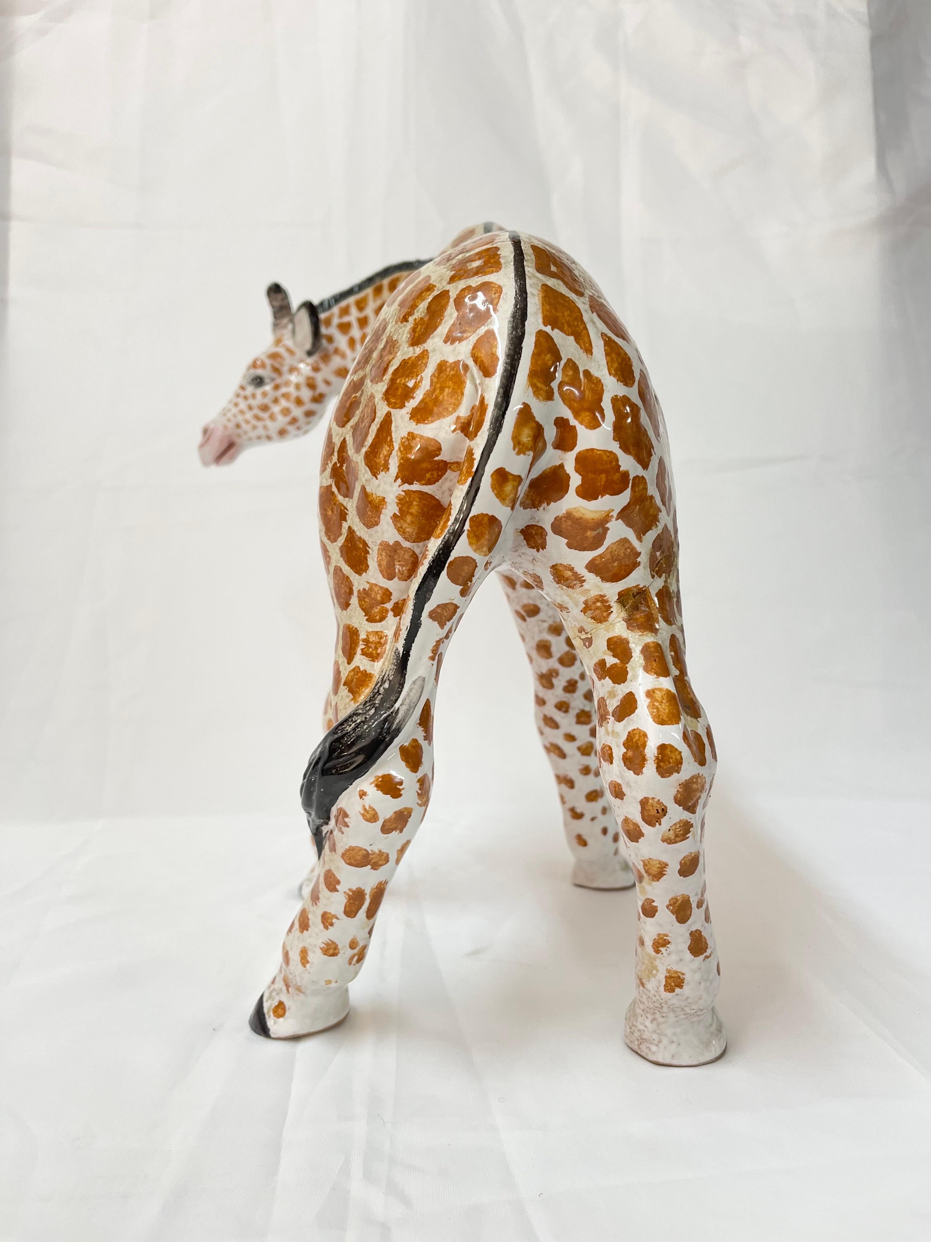Paire de grands girafes italiens en céramique des années 1970 en vente 4