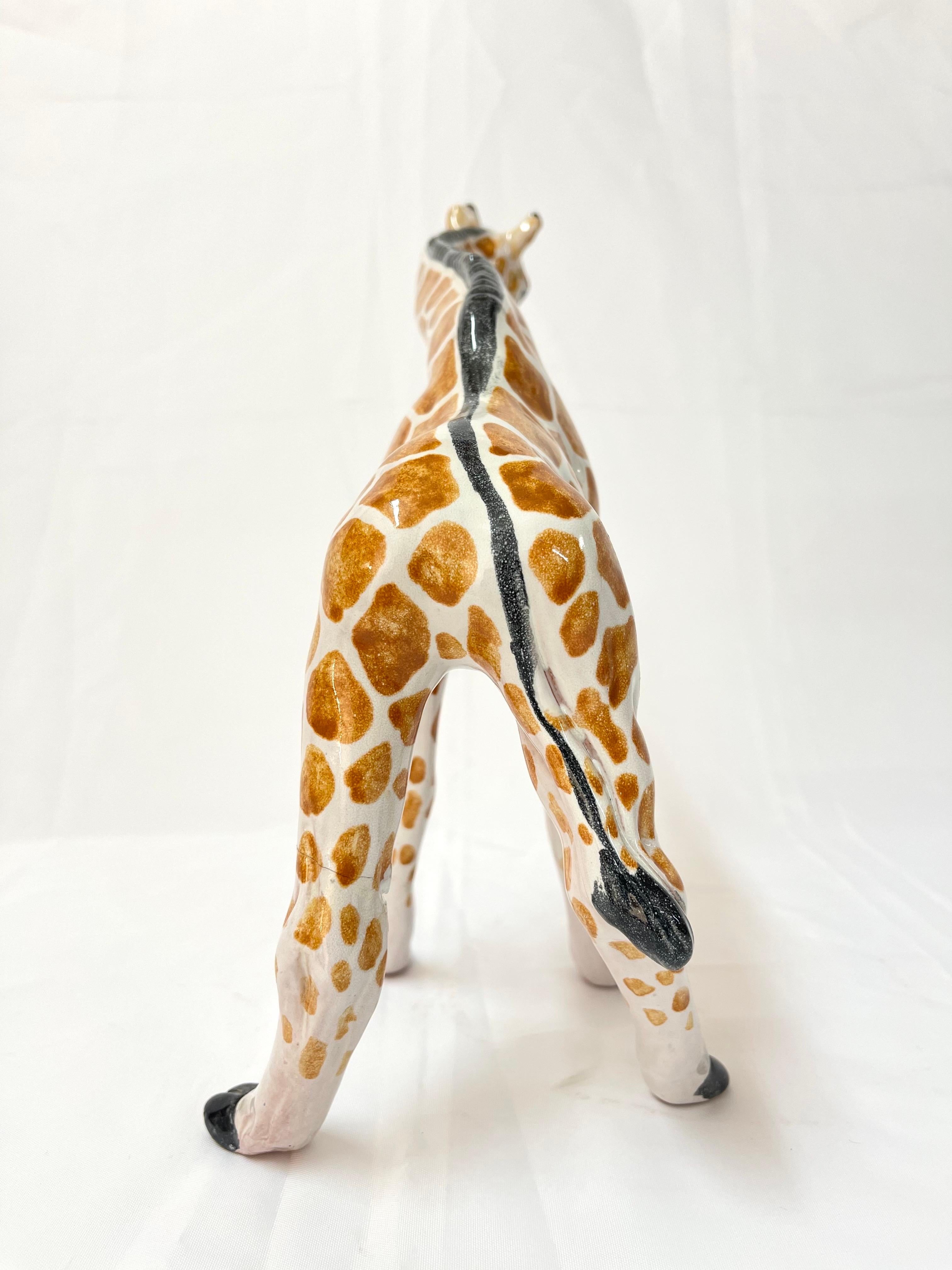 Paire de grands girafes italiens en céramique des années 1970 en vente 8