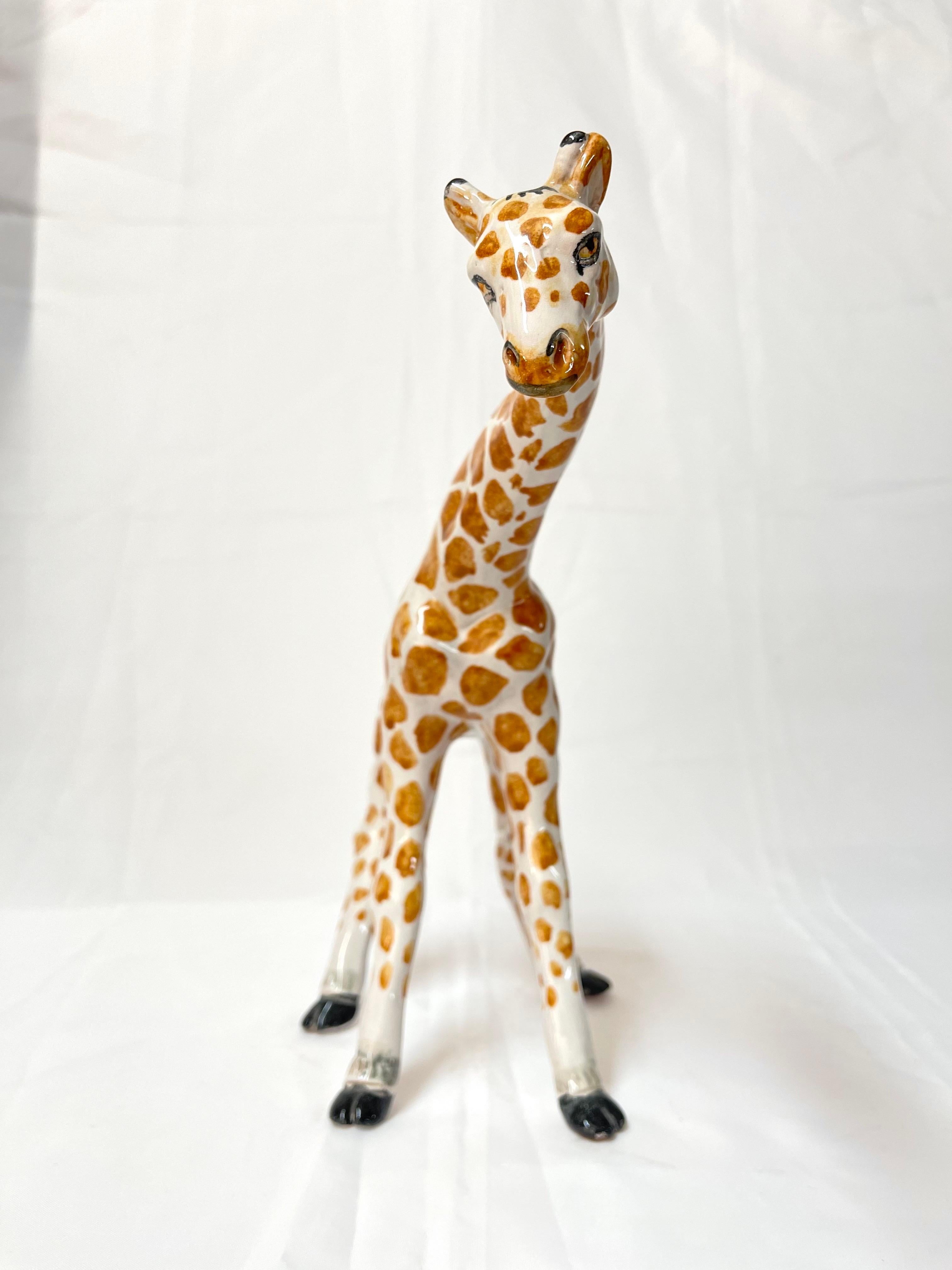 1970er Jahre Paar große italienische Keramik-Giraffen im Angebot 10