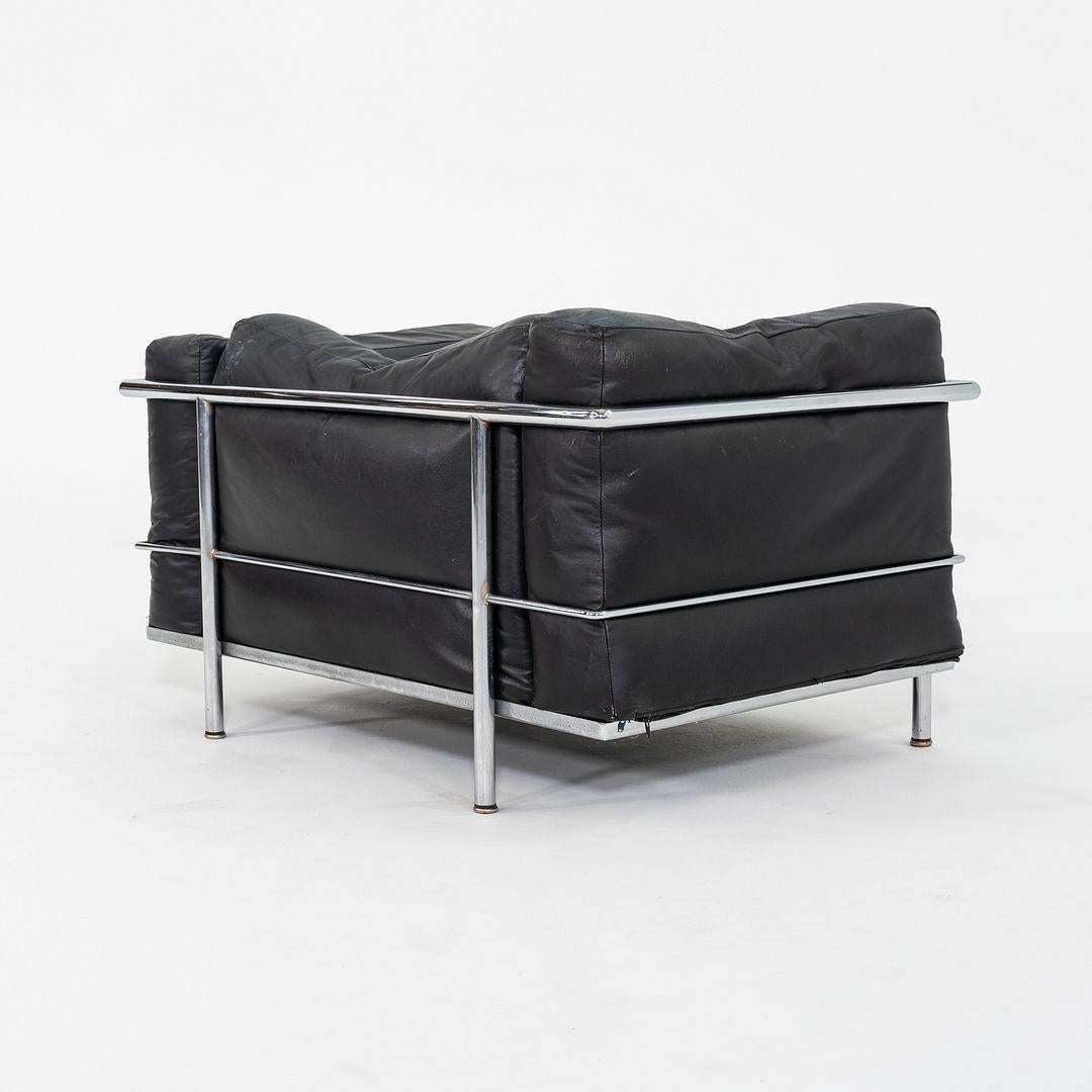 Late 20th Century 1970s Pair of Le Corbusier Jeanneret Perriand Cassina LC3 Club Lounge Chairs For Sale