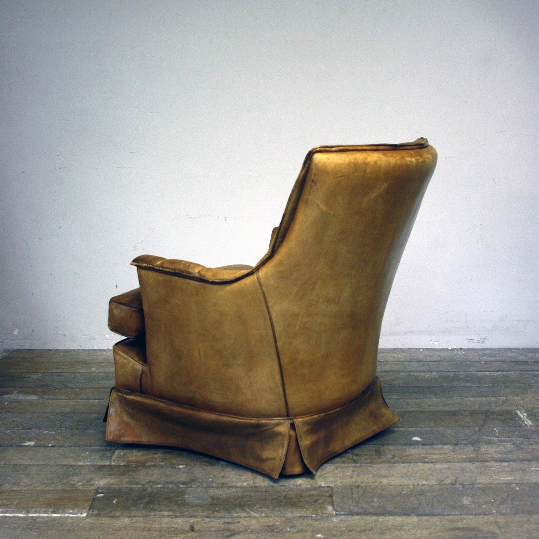 Mid-Century Modern 1970s Pair of Leather Armchair with Magazine Pouch
