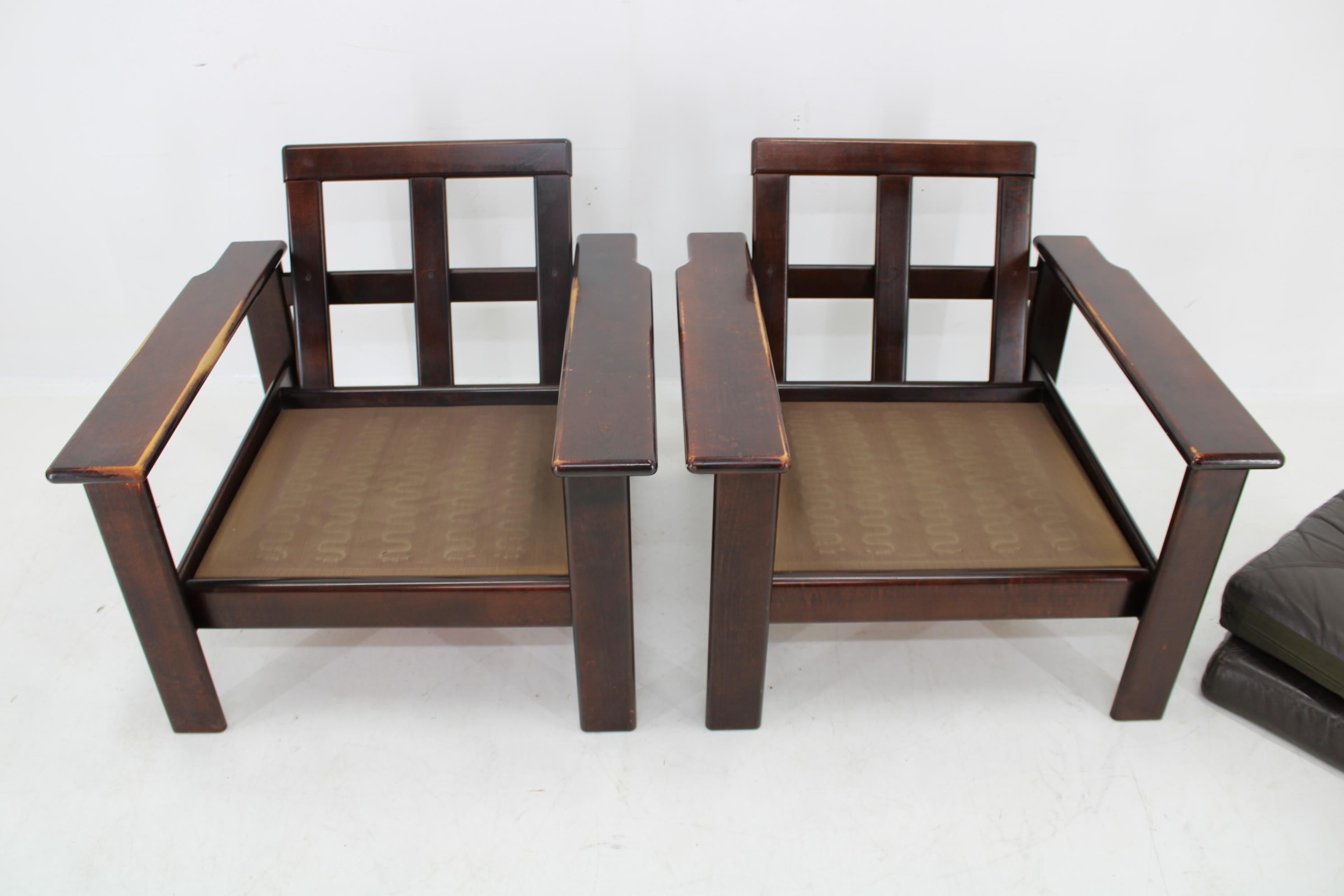 1970s Pair of Leather Armchairs by Lepofinn, Finland For Sale 5