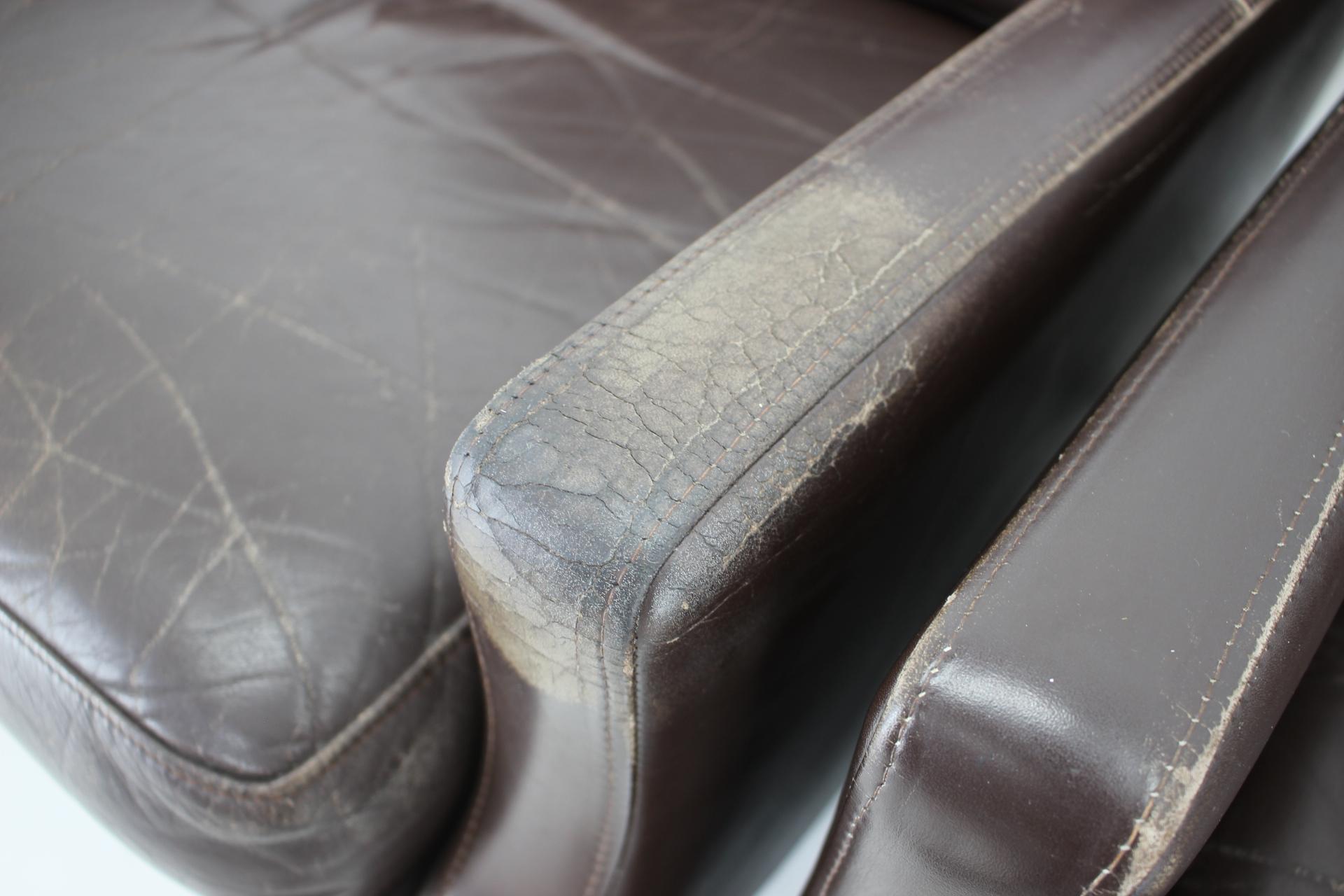 1970s Pair of Leather Armchairs, Denmark For Sale 6