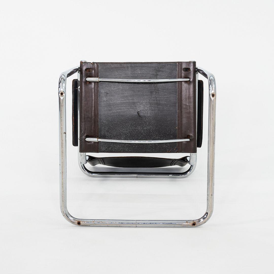 1970 Paire de chaises à bras de salle à manger Mart Stam en cuir et chrome de Matteo Grassi en vente 4