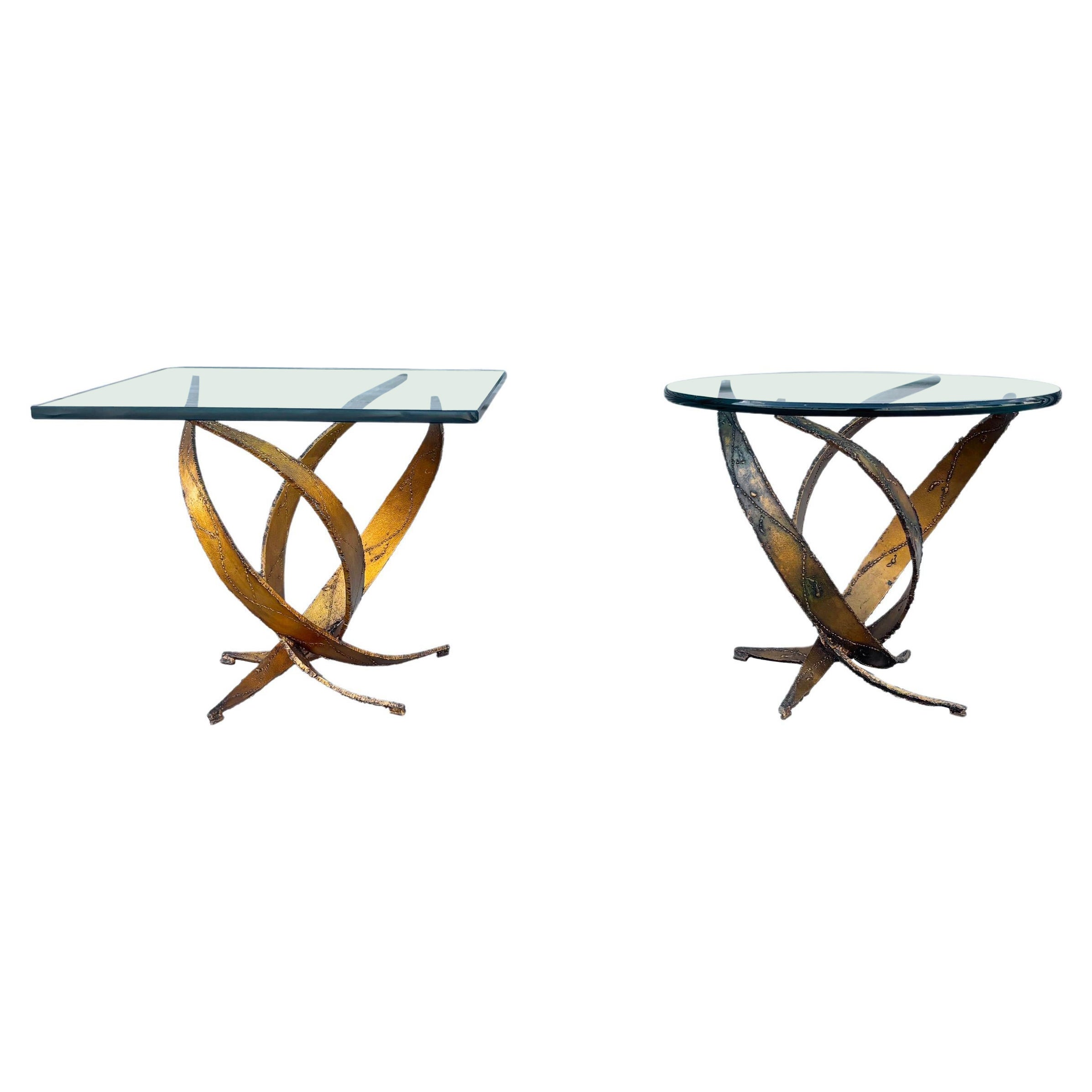 1970s Pair of Mid Century Brutalist Side Tables by Silas Seandel For Sale