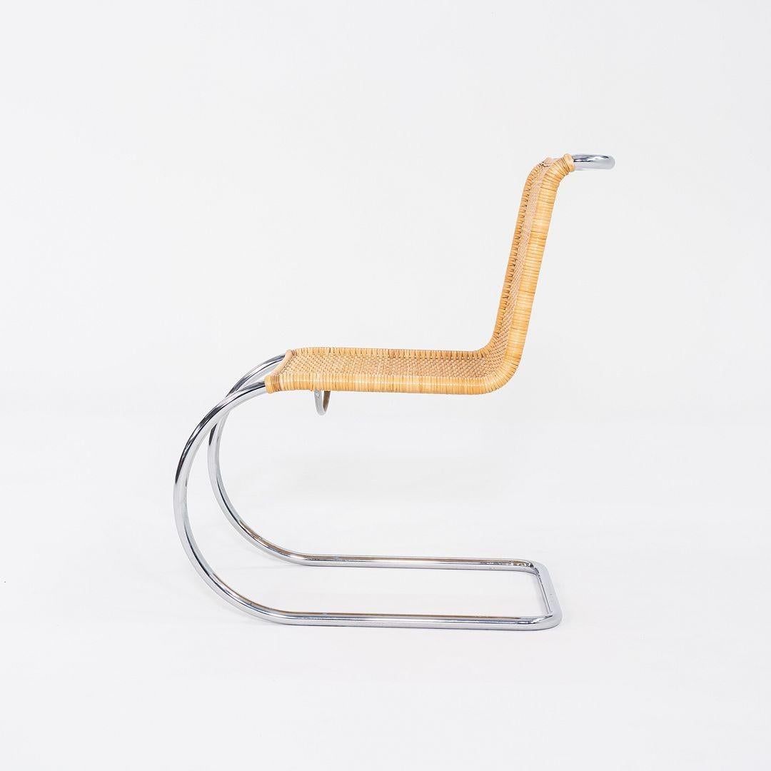 Modern 1970s Pair of Mies van der Rohe Thonet Attributed Cane MR10 Dining Chairs For Sale