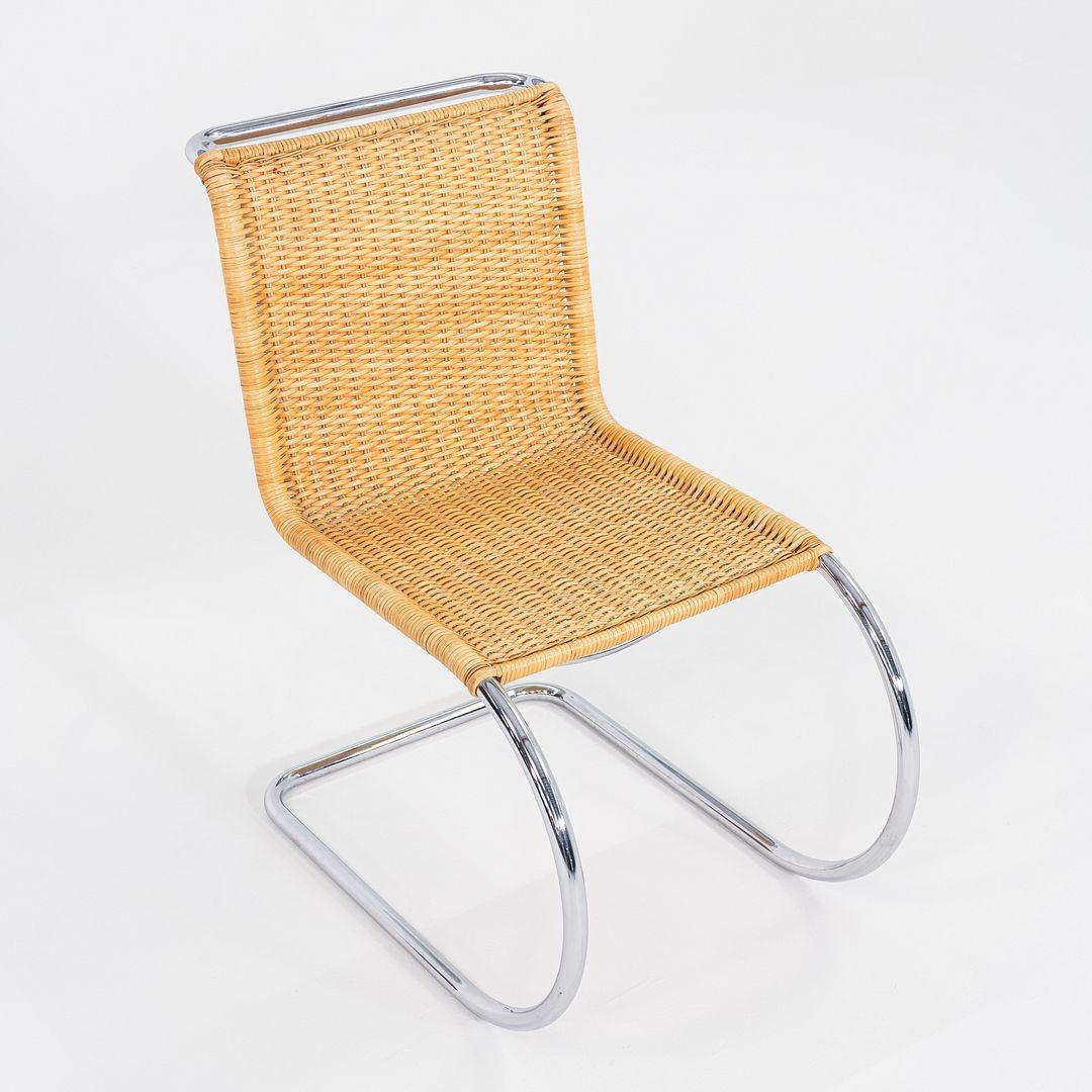 Steel 1970s Pair of Mies van der Rohe Thonet Attributed Cane MR10 Dining Chairs For Sale