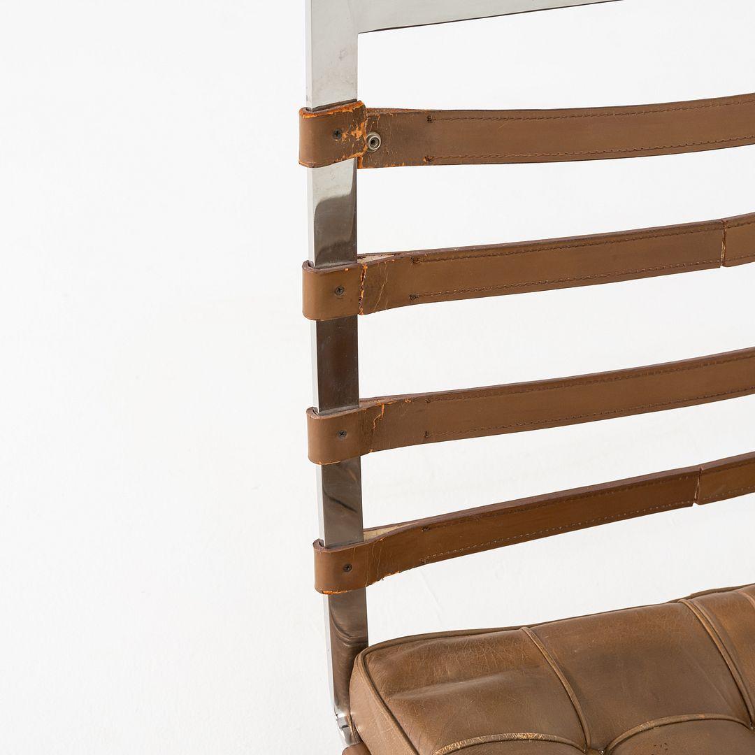 1970s Pair of Mies van der Rohe Tugendhat Armless Lounge Chairs in Camel Leather im Angebot 3