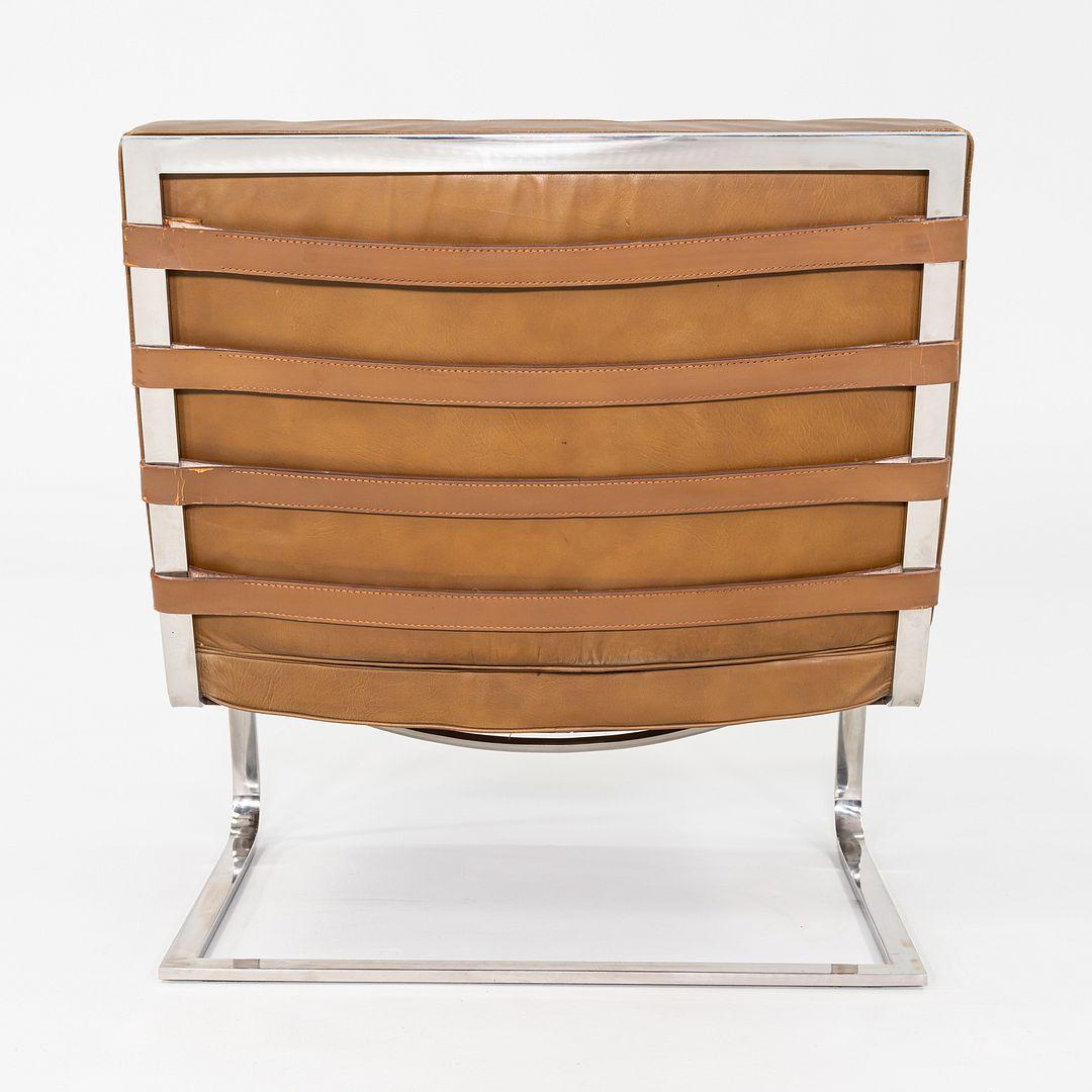 1970s Pair of Mies van der Rohe Tugendhat Armless Lounge Chairs in Camel Leather im Angebot 1