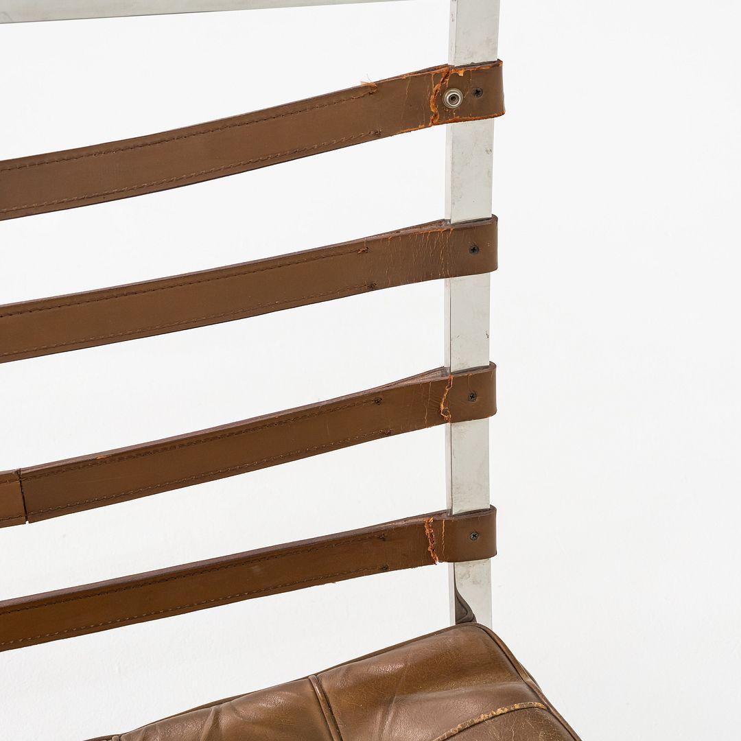 1970s Pair of Mies van der Rohe Tugendhat Armless Lounge Chairs in Camel Leather im Angebot 2