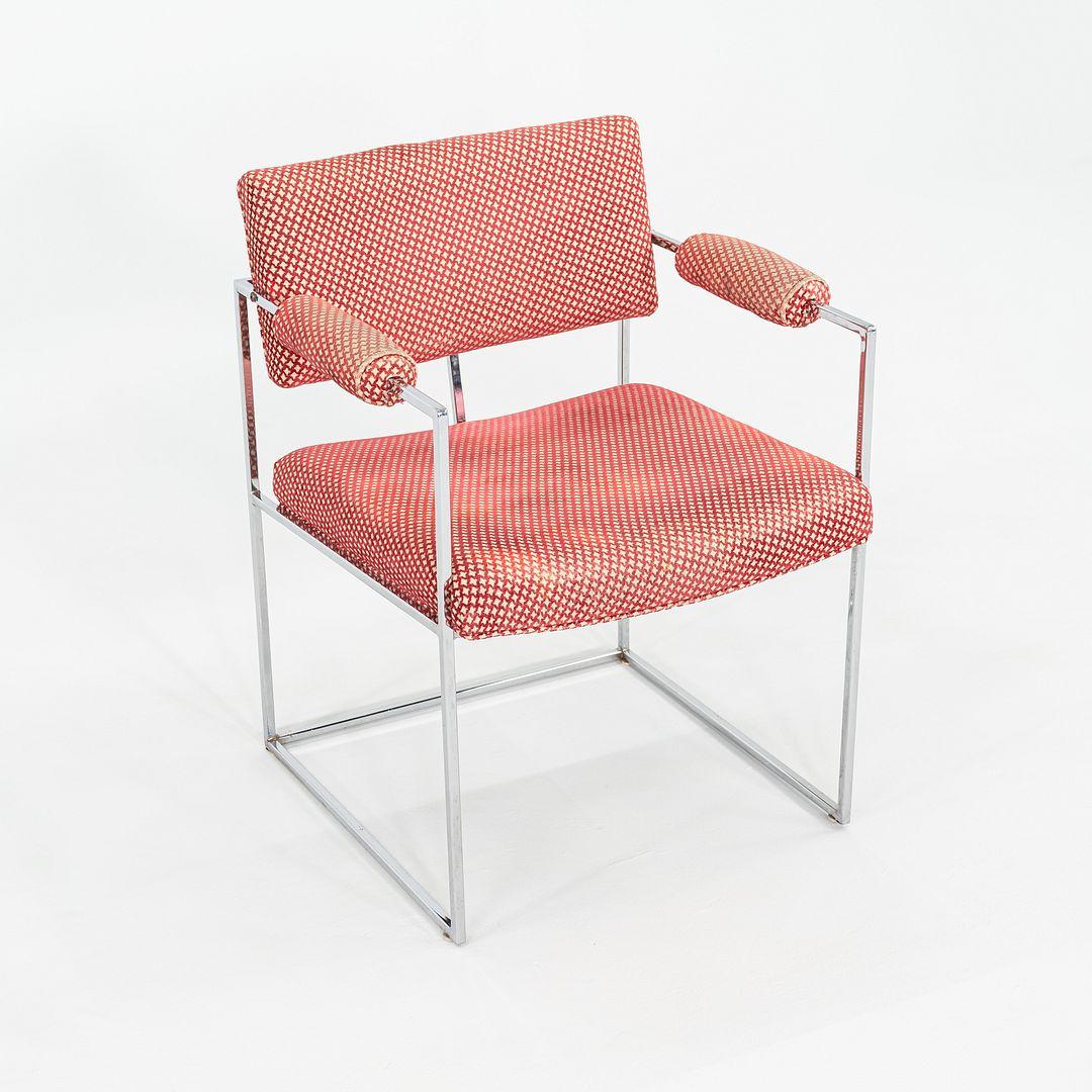 1970 Paire de chaises Milo Baughman pour Thayer Coggin 1188 en tissu et chrome Bon état - En vente à Philadelphia, PA