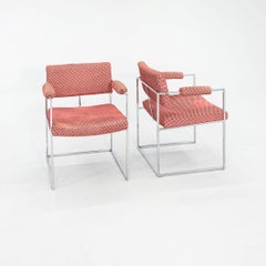 1970 Paire de chaises Milo Baughman pour Thayer Coggin 1188 en tissu et chrome