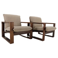 1970s Pair of Miroslav Navratil "Daria" Beech Armchairs, Czechoslovakia