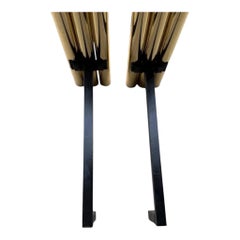 1970s Pair of Modernist Brass Andirons attributed to Danny Alessandro