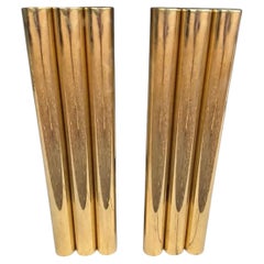 1970s Pair of Modernist Brass Andirons attributed to Danny Alessandro