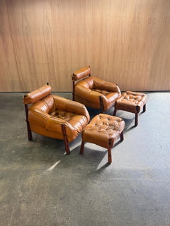 1970s Pair of MP-81 lounge chair and ottoman by Percival Lafer