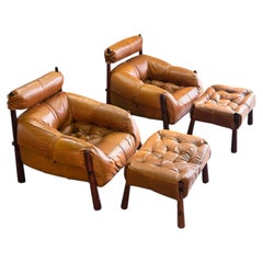 1970s Pair of MP-81 lounge chair and ottoman by Percival Lafer