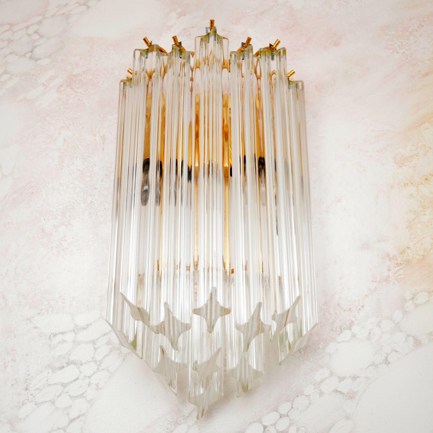 1970s Pair of Murano Glass Wall Sconce Lamps by Paulo Venini In Good Condition For Sale In London, GB
