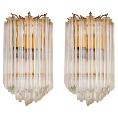 1970s Pair of Murano Glass Wall Sconce Lamps by Paulo Venini