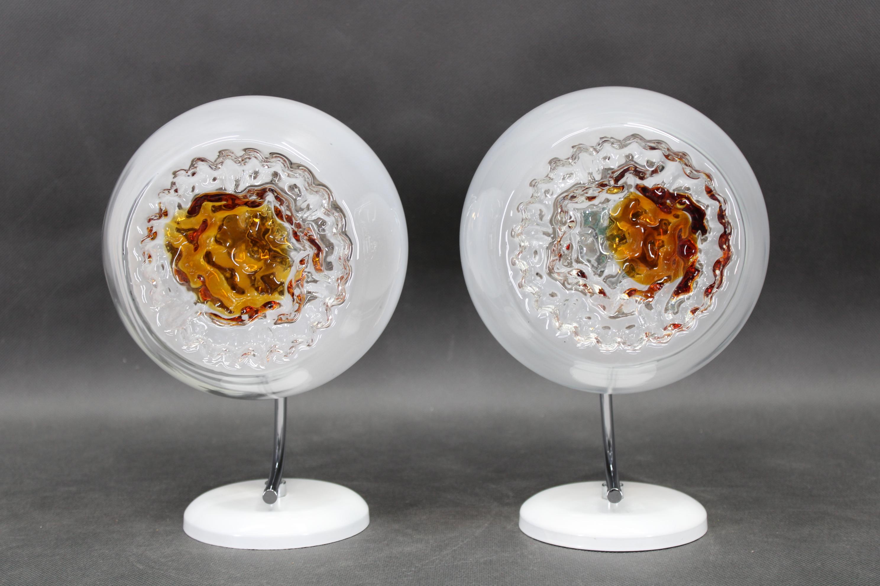 Pareja de apliques italianos de Murano de los años 70 en Bueno estado para la venta en Praha, CZ
