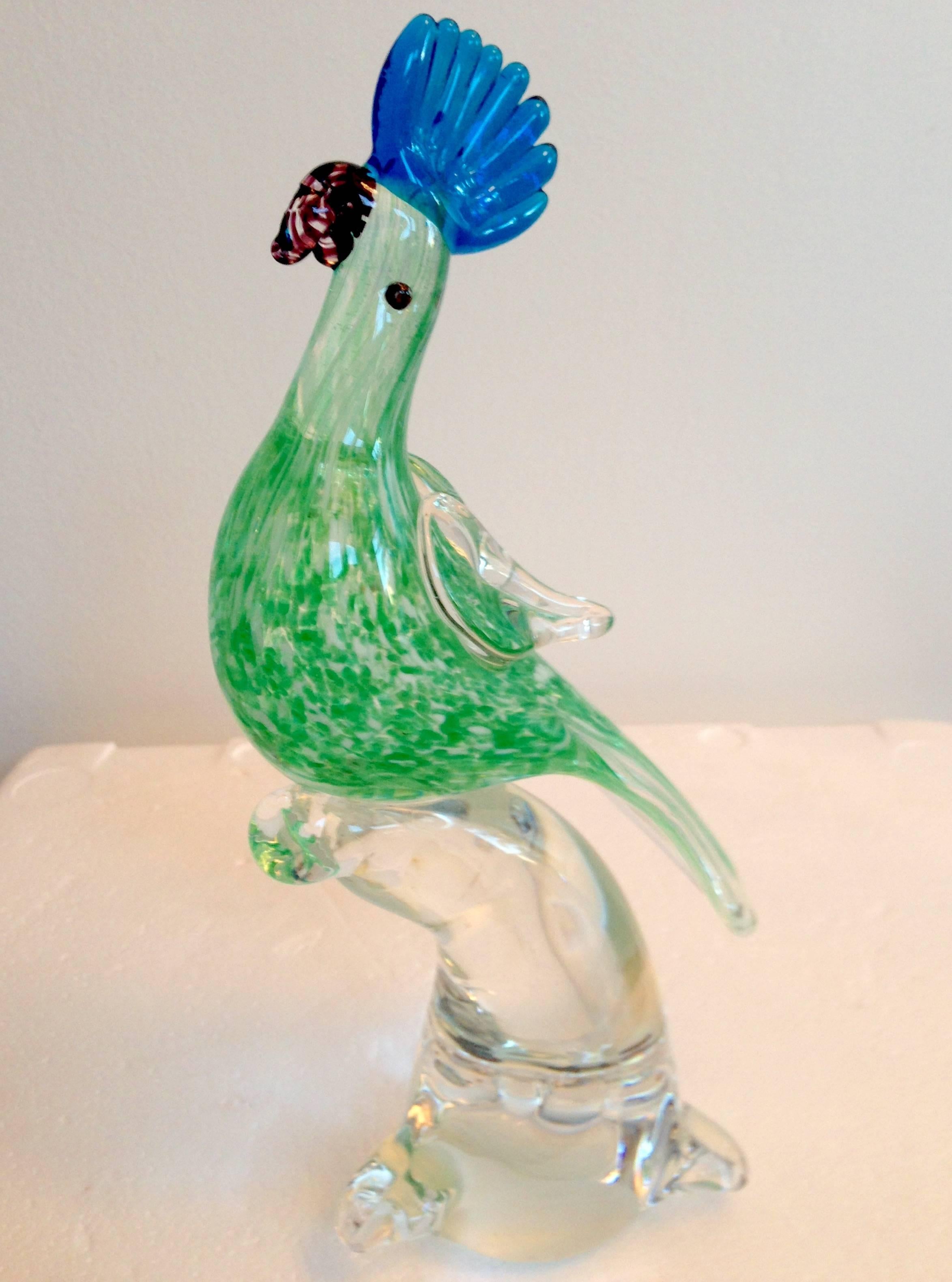 1970'S Pair of Murano Style Art Glass Love Bird Sculptures 1