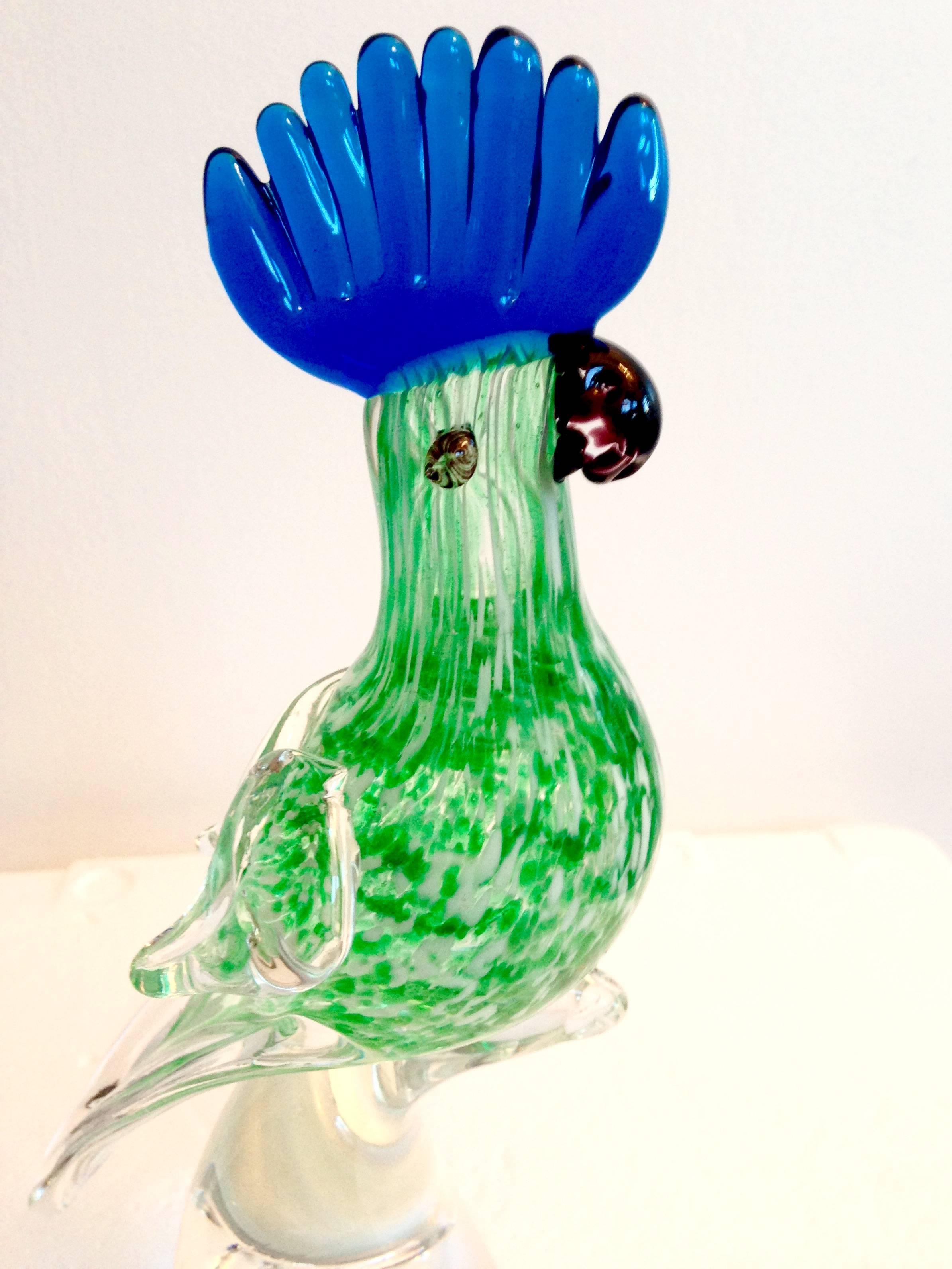 1970'S Pair of Murano Style Art Glass Love Bird Sculptures 2