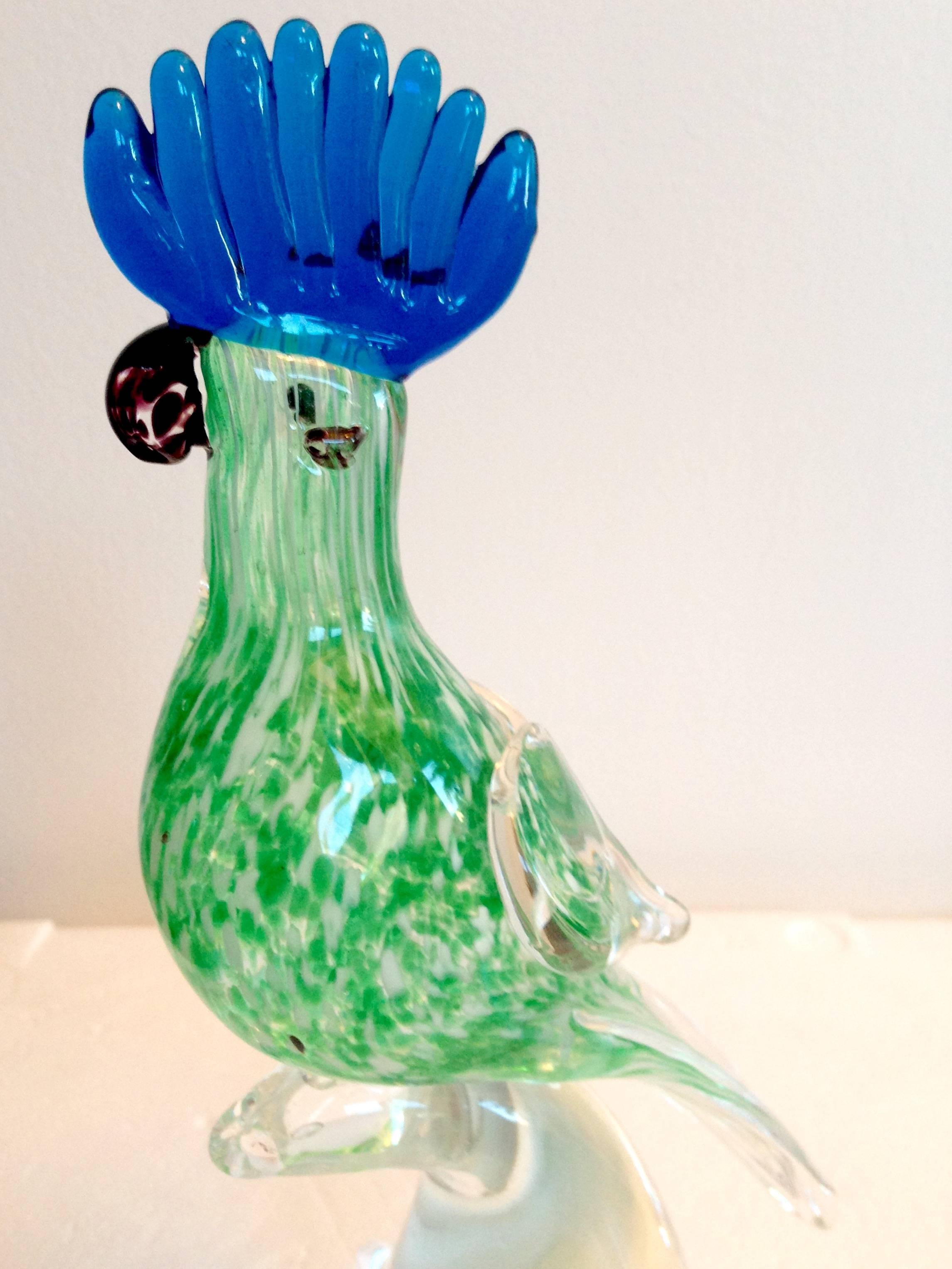 1970'S Pair of Murano Style Art Glass Love Bird Sculptures 3