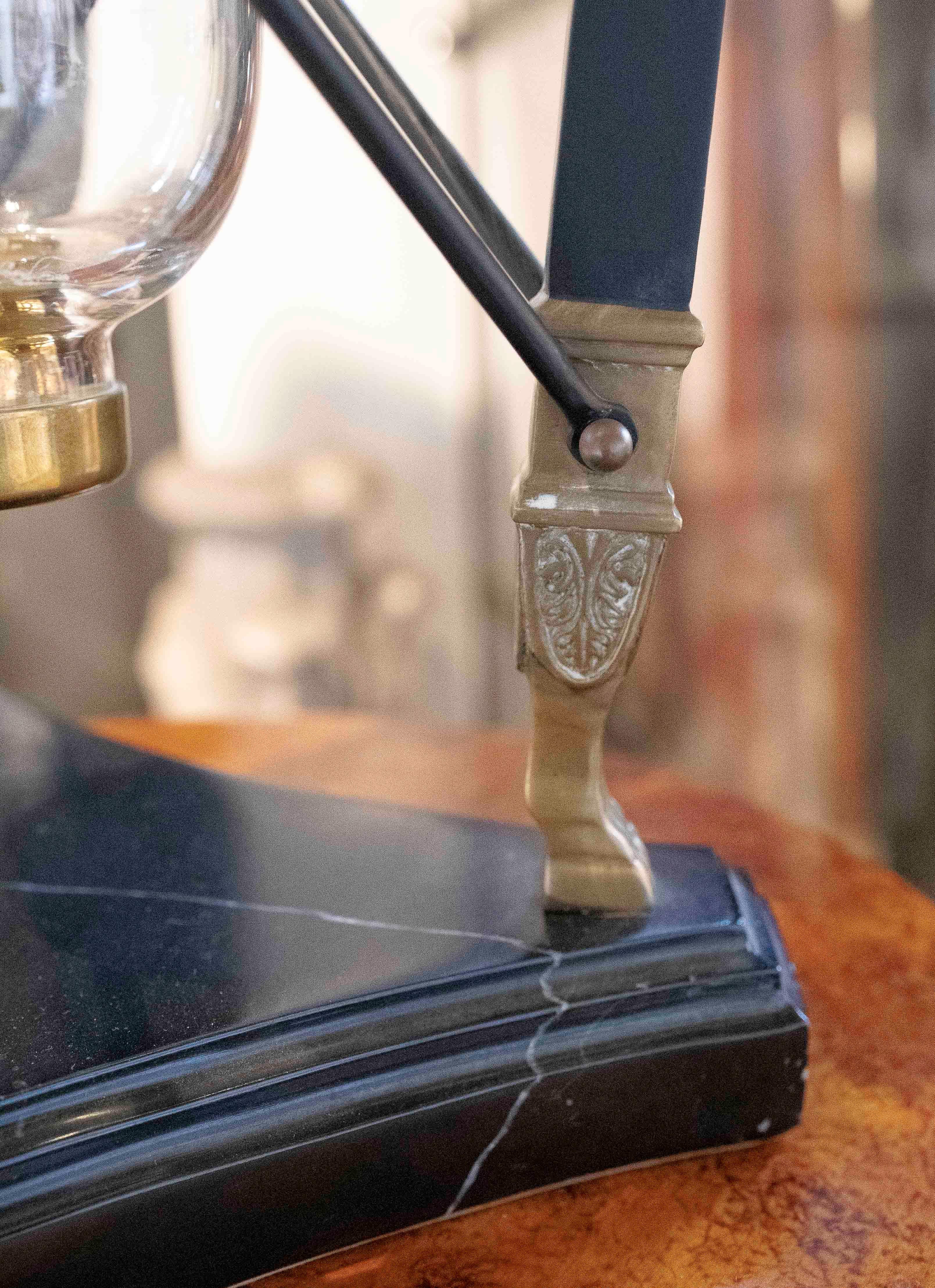 1970s Pair of Neoclassical Columns/Pedestals with Wood and Metal Details For Sale 8