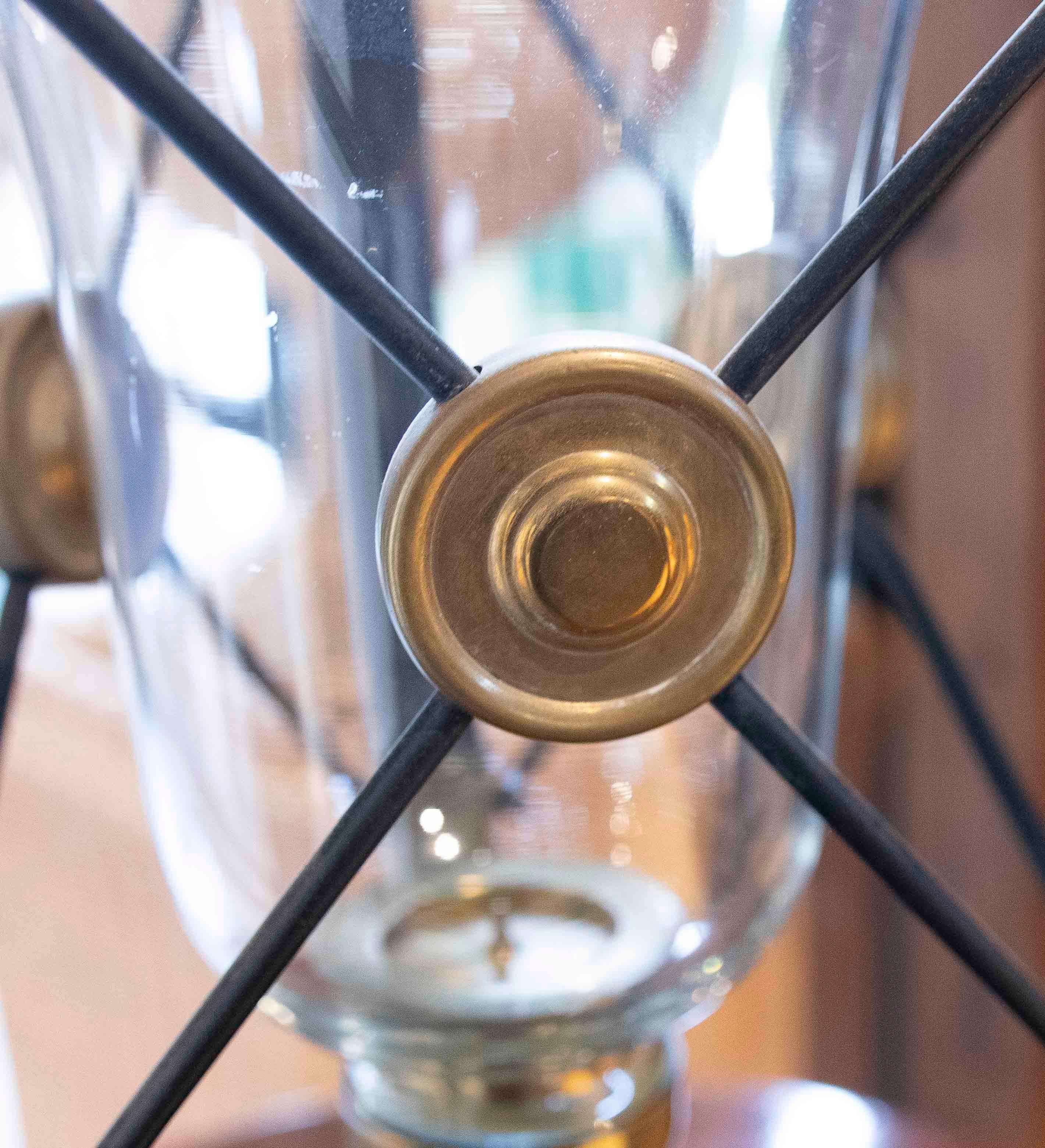 1970s Pair of Neoclassical Columns/Pedestals with Wood and Metal Details For Sale 11