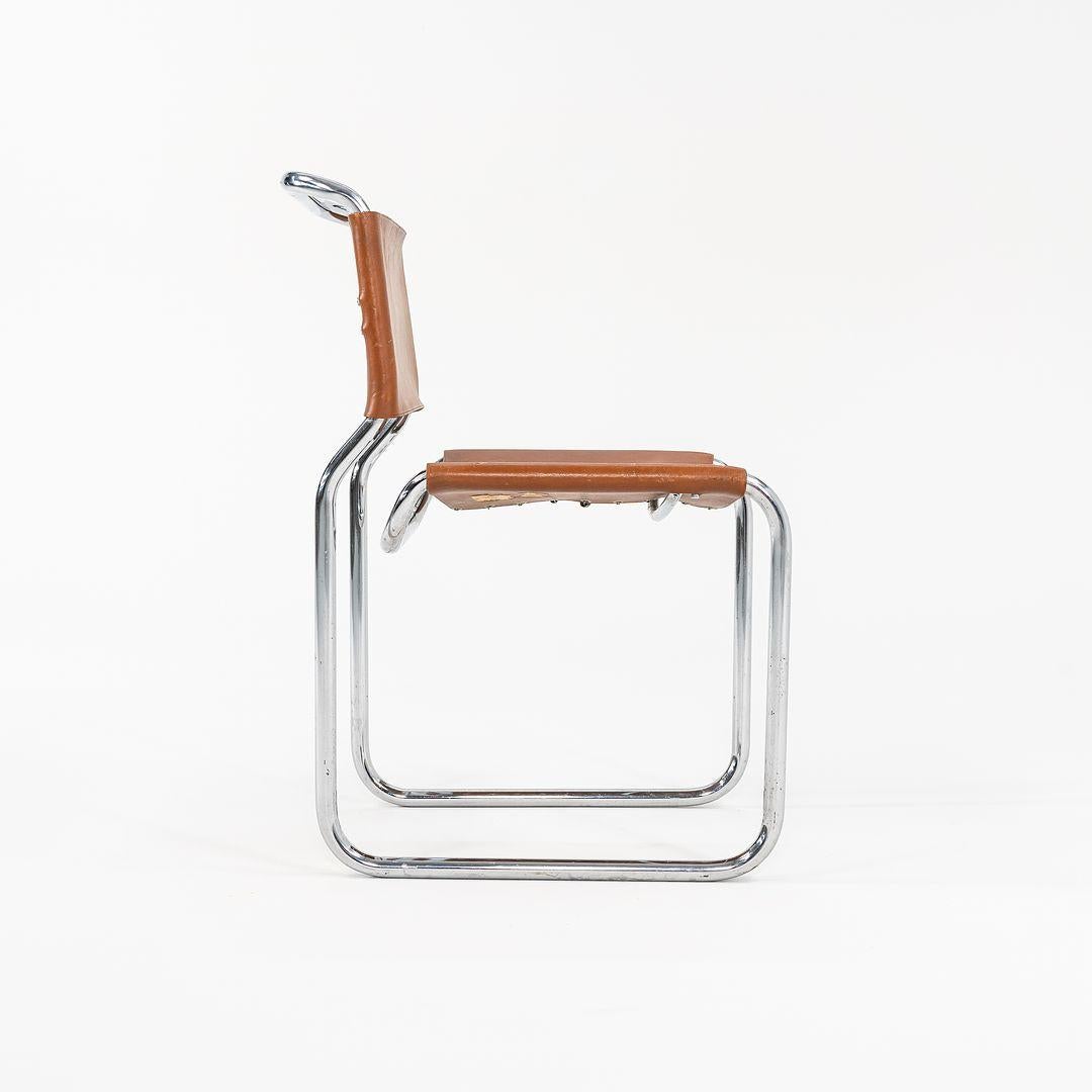 1970 Paire de chaises d'appoint en cuir brun Nicos Zographos CH66 en vente 1