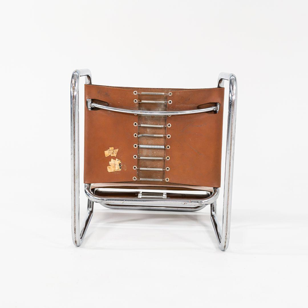 1970 Paire de chaises d'appoint en cuir brun Nicos Zographos CH66 en vente 2