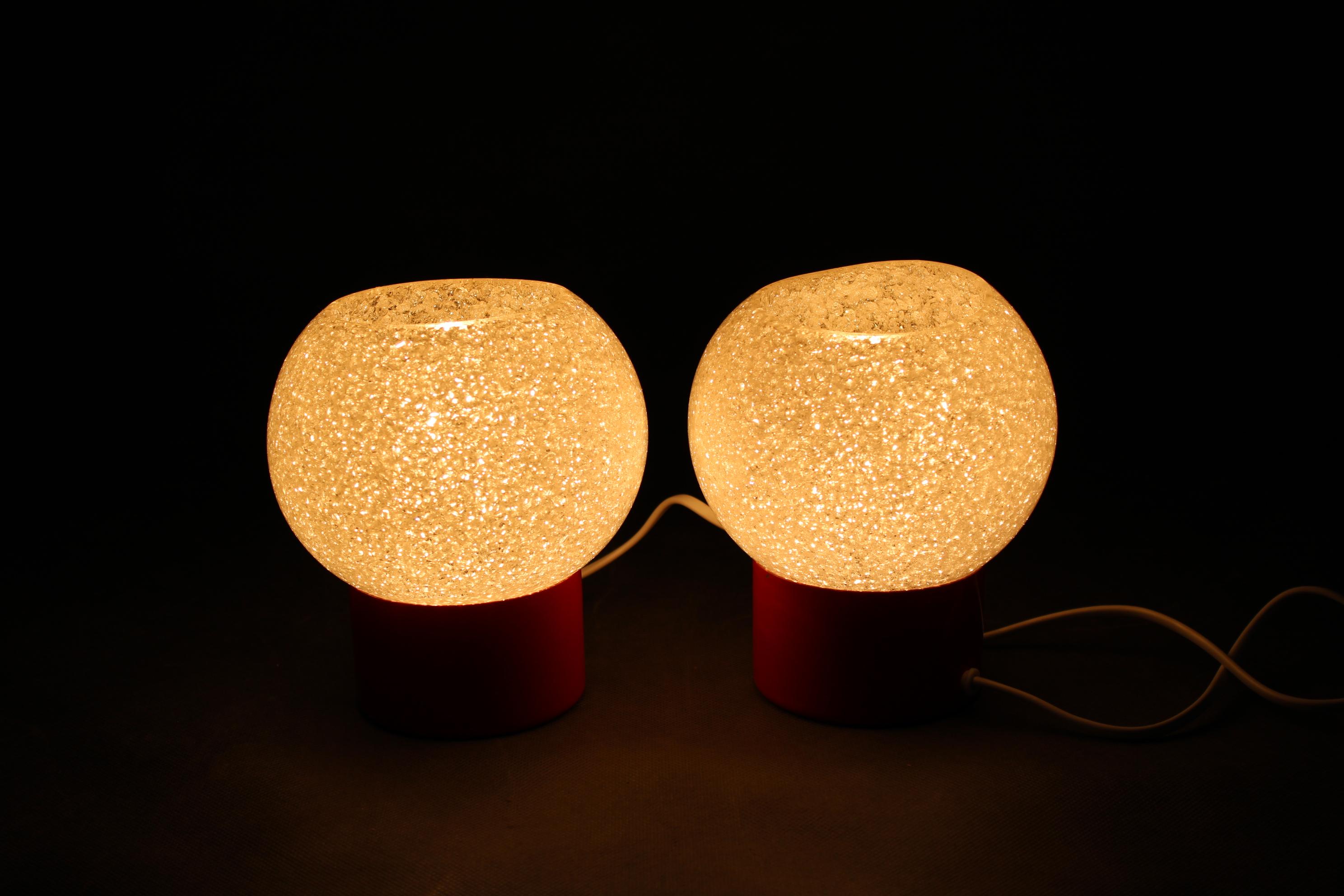 1970s Pair of Nightstands Lamps by Pokrok Zilina, Czechoslovakia For Sale 4