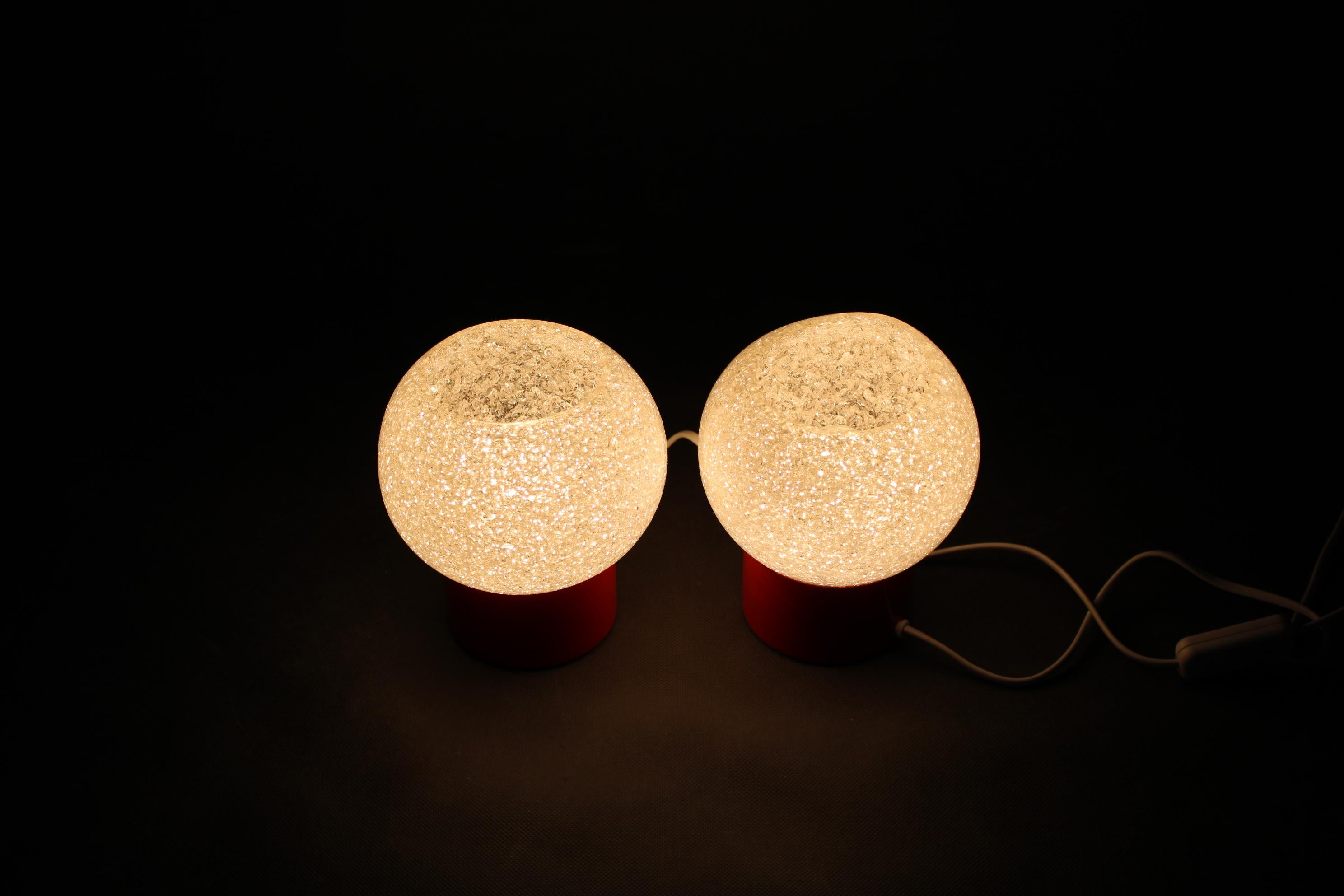 1970s Pair of Nightstands Lamps by Pokrok Zilina, Czechoslovakia For Sale 6