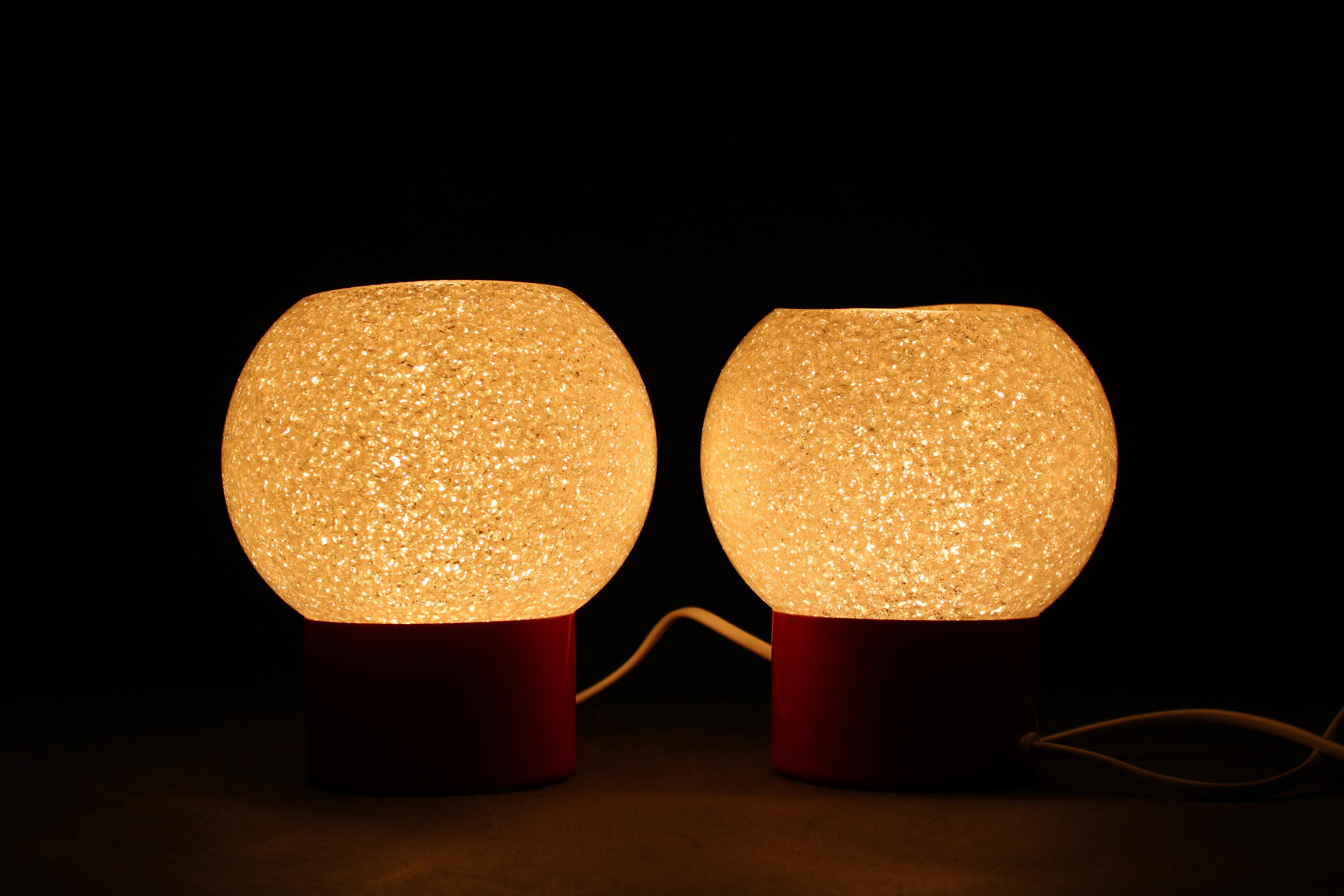 1970s Pair of Nightstands Lamps by Pokrok Zilina, Czechoslovakia For Sale 7