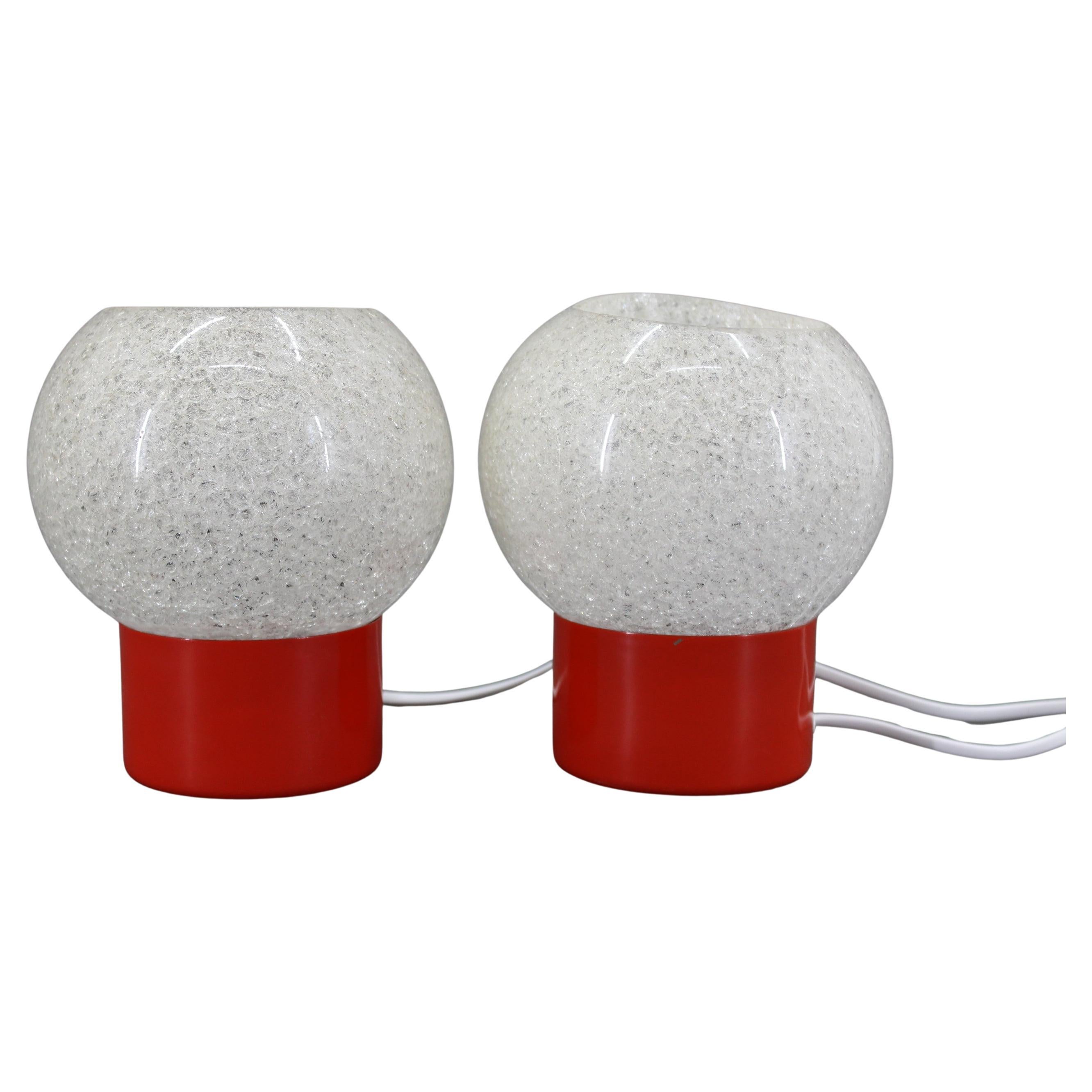 1970s Pair of Nightstands Lamps by Pokrok Zilina, Czechoslovakia For Sale