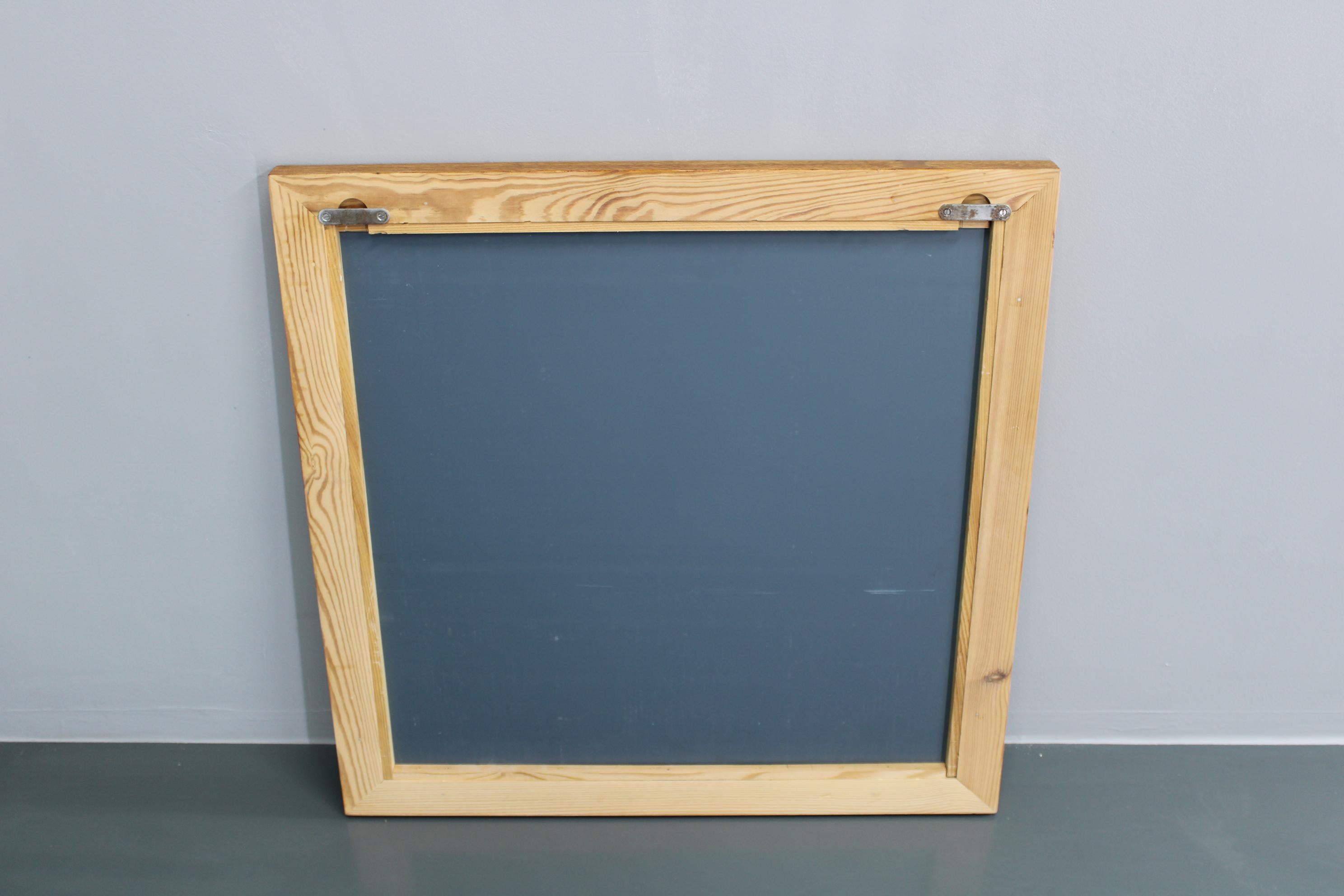 1970s Pair of Oak Large Square Mirrors, Czechoslovakia For Sale 5