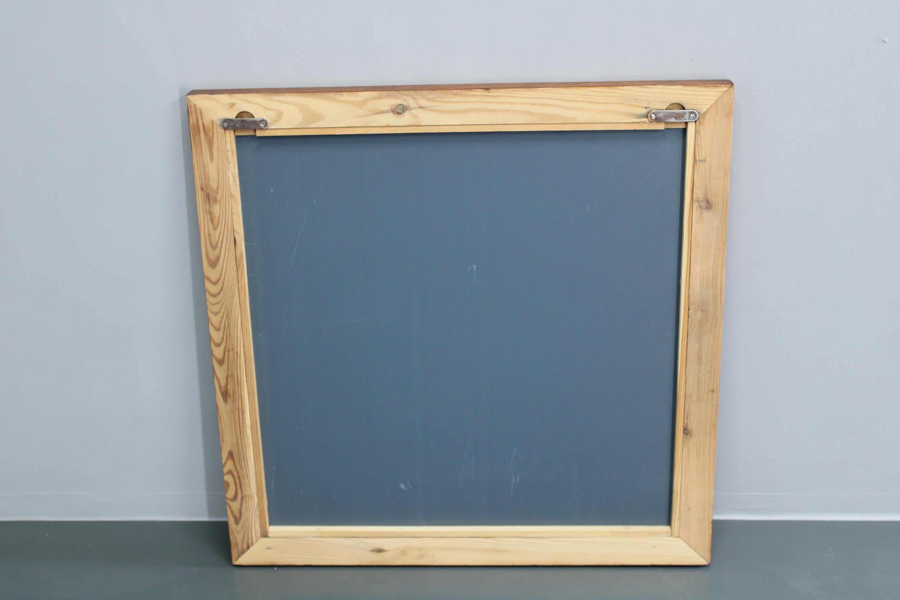 1970s Pair of Oak Large Square Mirrors, Czechoslovakia For Sale 5