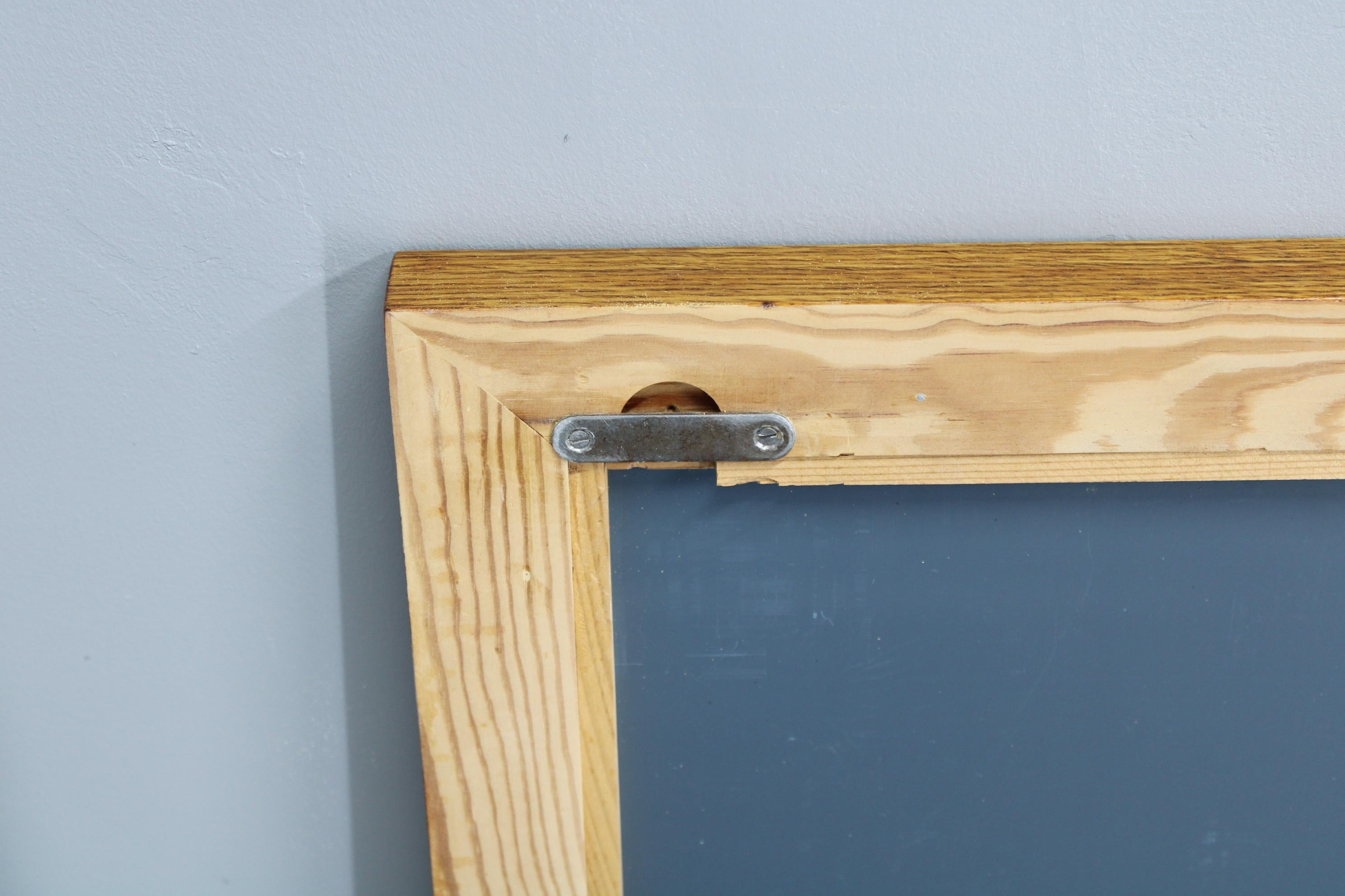 1970s Pair of Oak Large Square Mirrors, Czechoslovakia For Sale 6