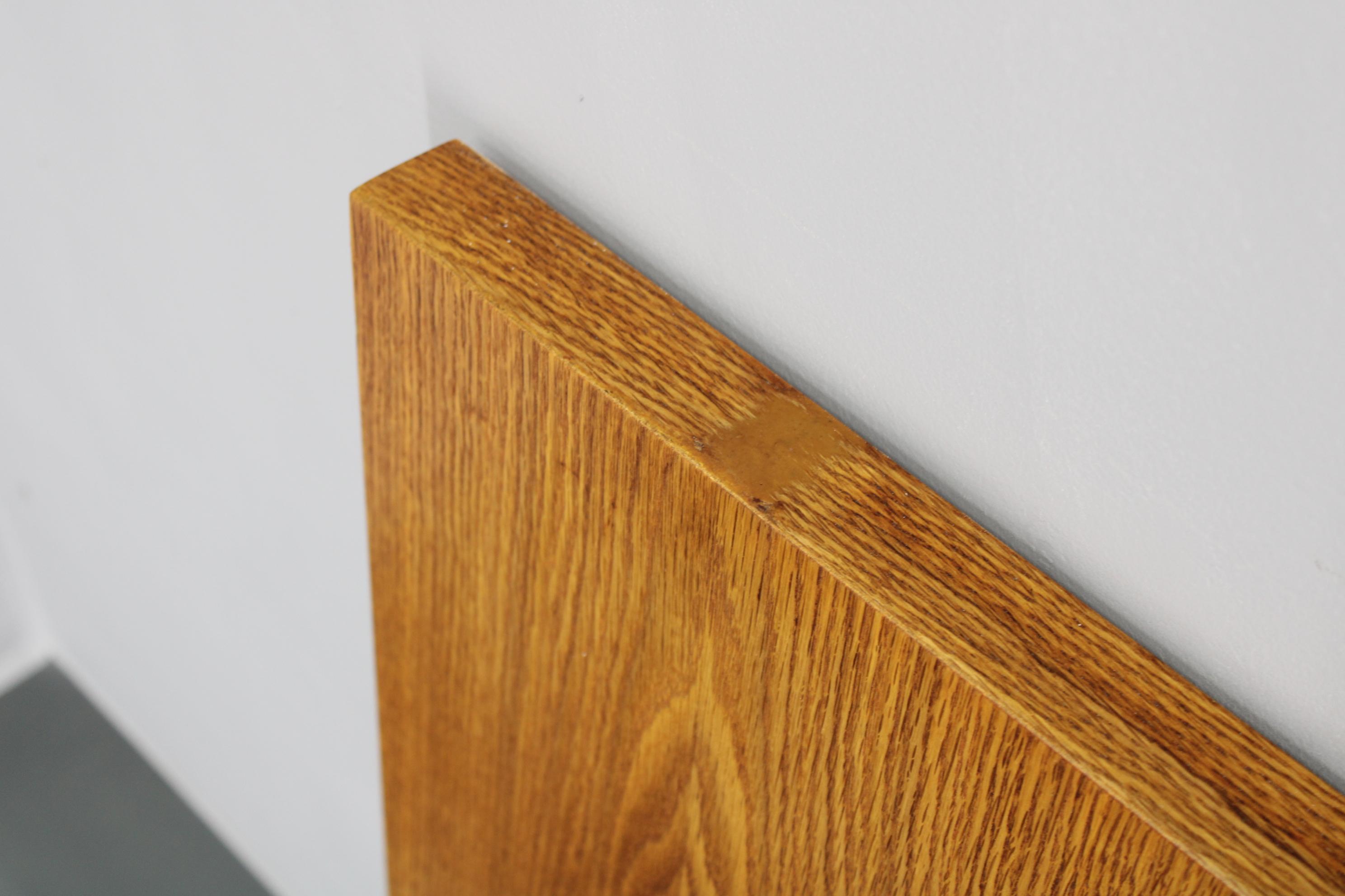1970s Pair of Oak Large Square Mirrors, Czechoslovakia In Good Condition For Sale In Praha, CZ