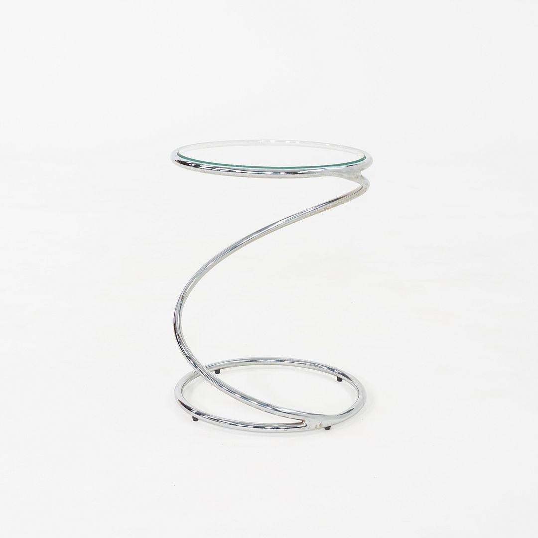 Moderne 1970s Pair of Pace Collection Spring Side or End Tables in Chrome and Glass en vente
