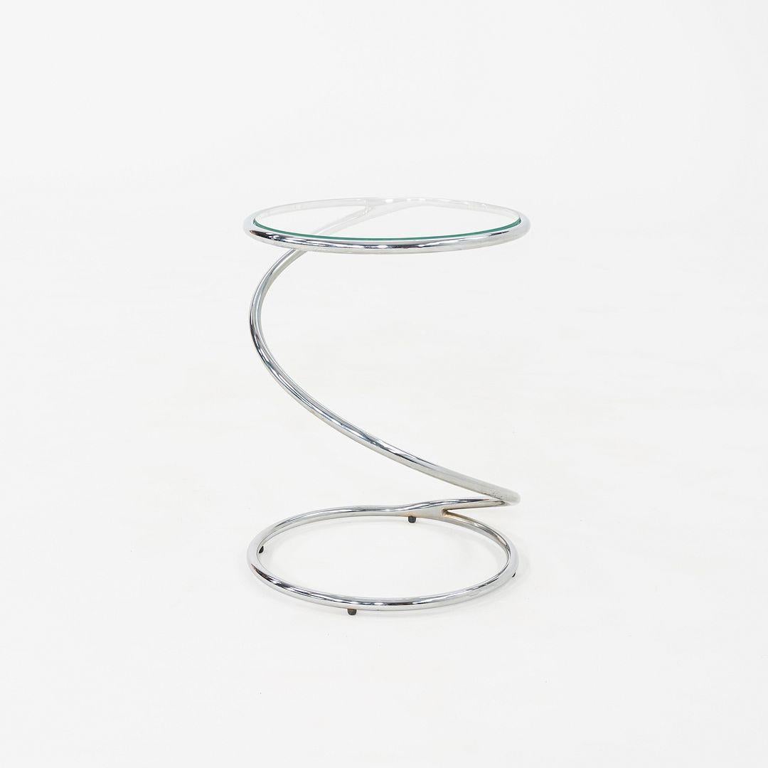 Canadien 1970s Pair of Pace Collection Spring Side or End Tables in Chrome and Glass en vente