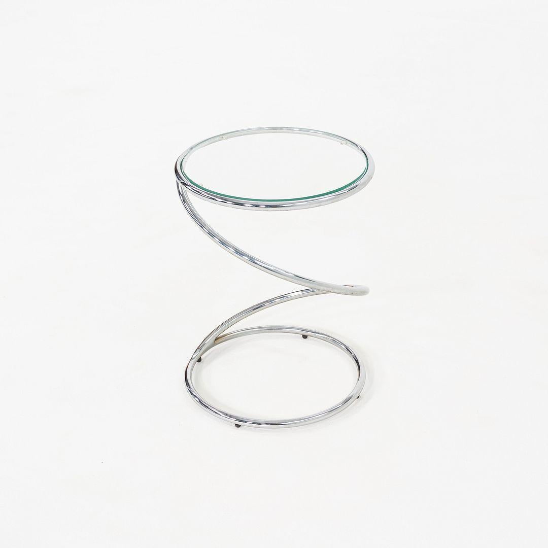 1970s Pair of Pace Collection Spring Side or End Tables in Chrome and Glass Bon état - En vente à Philadelphia, PA