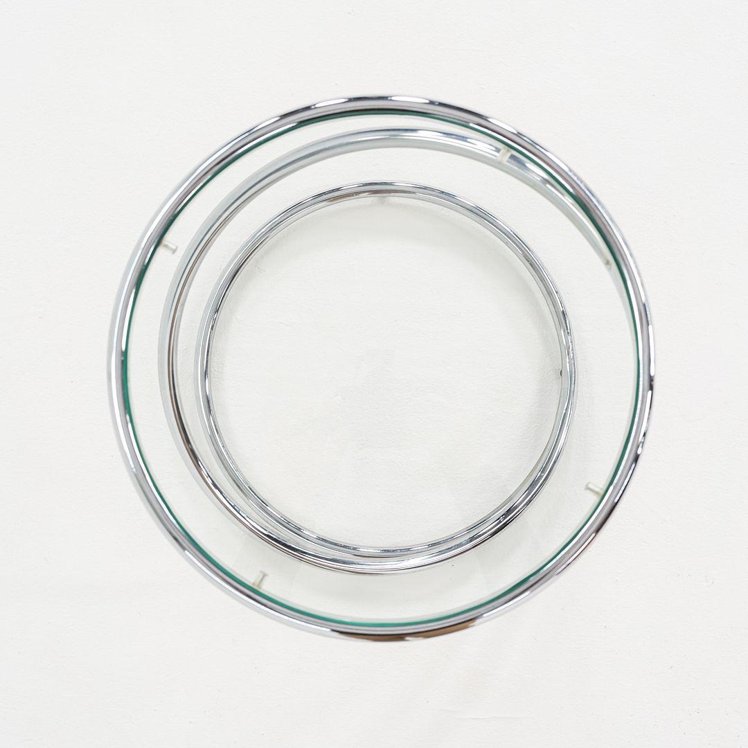 1970s Pair of Pace Collection Spring Side or End Tables in Chrome and Glass en vente 1