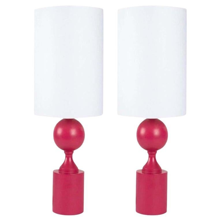 Coppia di lampade Philippe Barbier degli anni '70 firmate