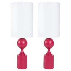 Coppia di lampade Philippe Barbier degli anni '70 firmate