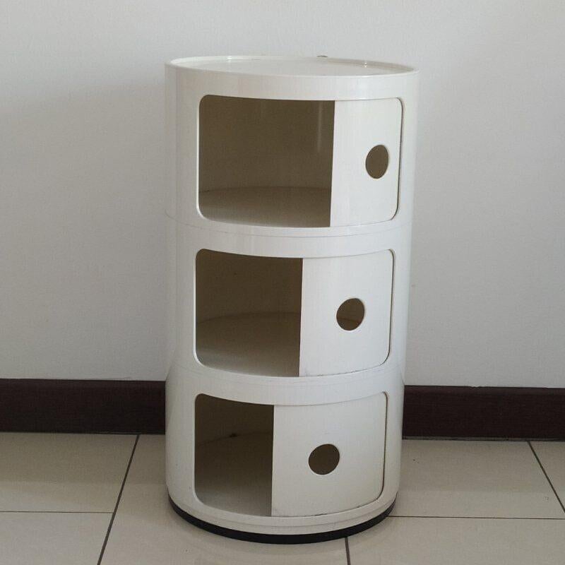 Mid-Century Modern 1970s pair of  Plastic Modular Cabinets by Anna Castelli Ferrieri for Kartell For Sale