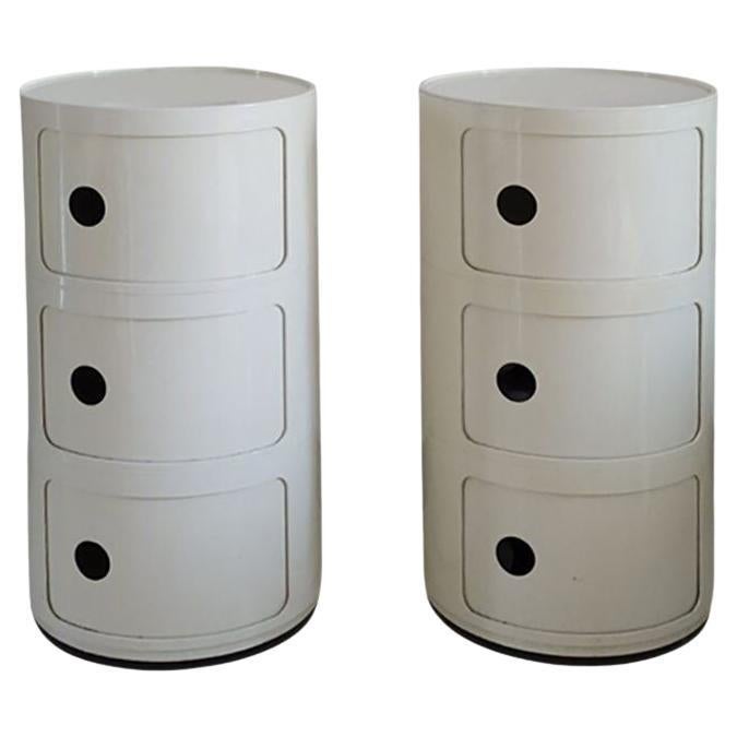 1970s pair of  Plastic Modular Cabinets by Anna Castelli Ferrieri for Kartell For Sale